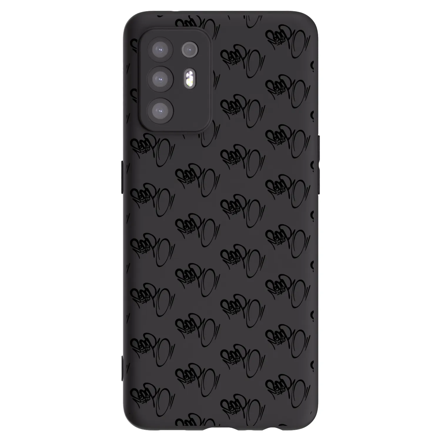 Picasee silikonový černý obal pro OPPO A94 5G - Separ - Black On Black 1