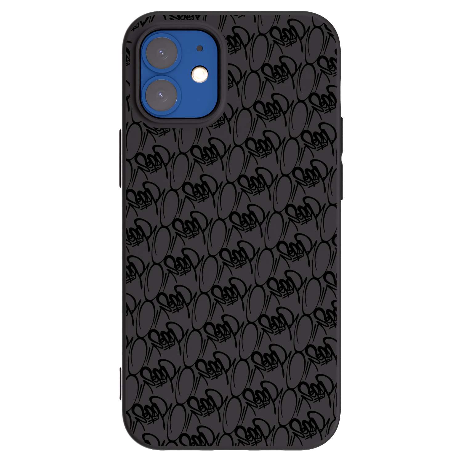 Picasee silikonový černý obal pro Apple iPhone 12 mini - Separ - Black On Black 2
