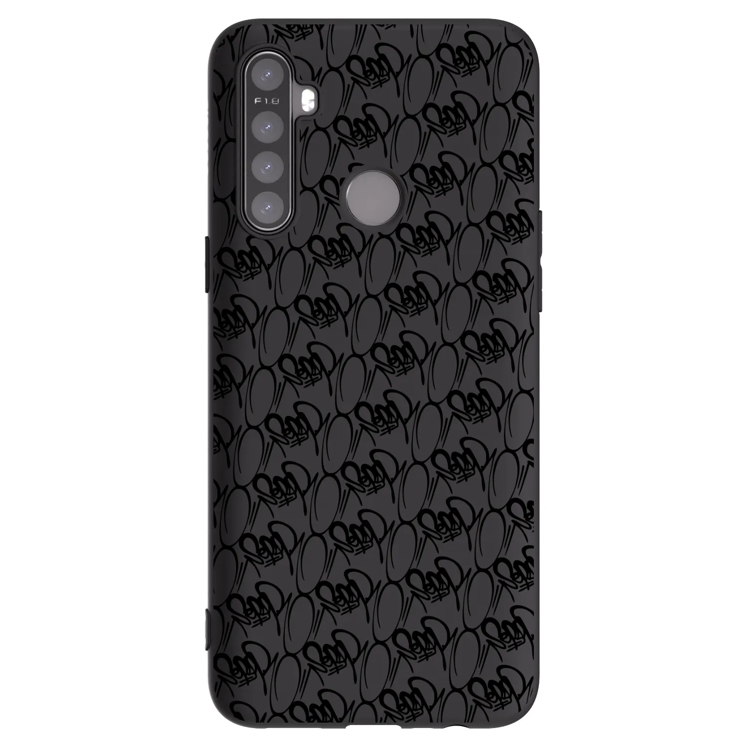 Picasee silikonový černý obal pro Realme 6i - Separ - Black On Black 2