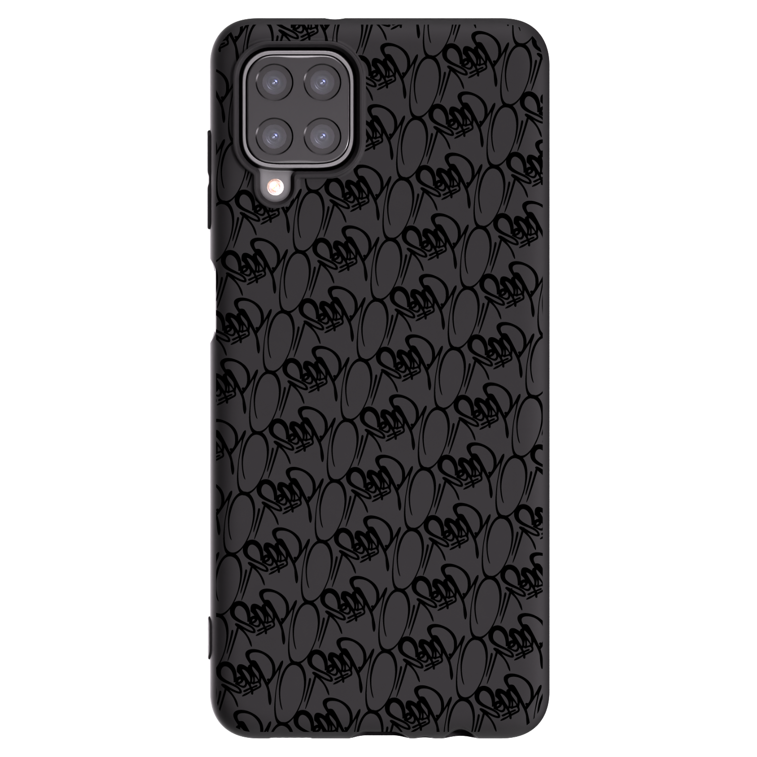 Picasee silikonový černý obal pro Samsung Galaxy A12 A125F - Separ - Black On Black 2