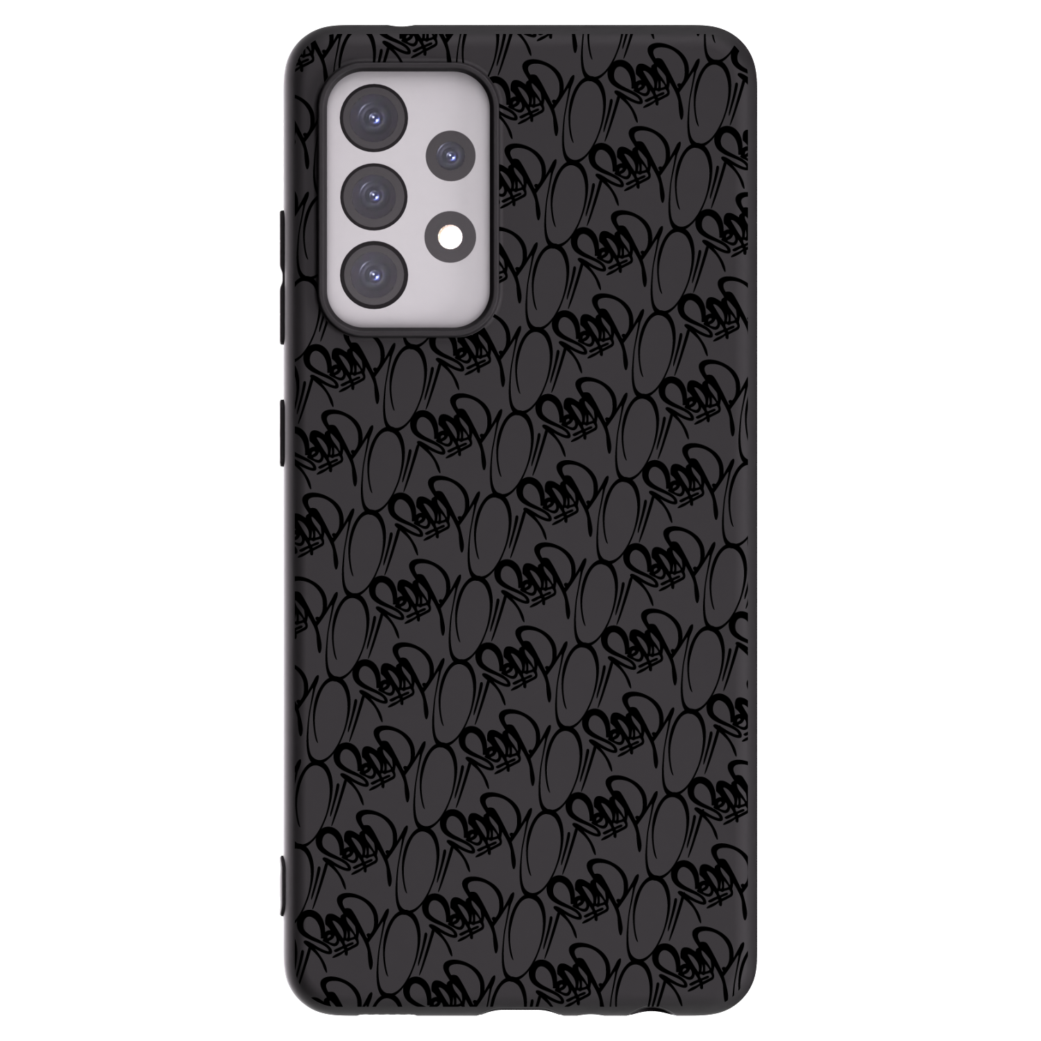 Picasee silikonový černý obal pro Samsung Galaxy A52 5G A525F - Separ - Black On Black 2