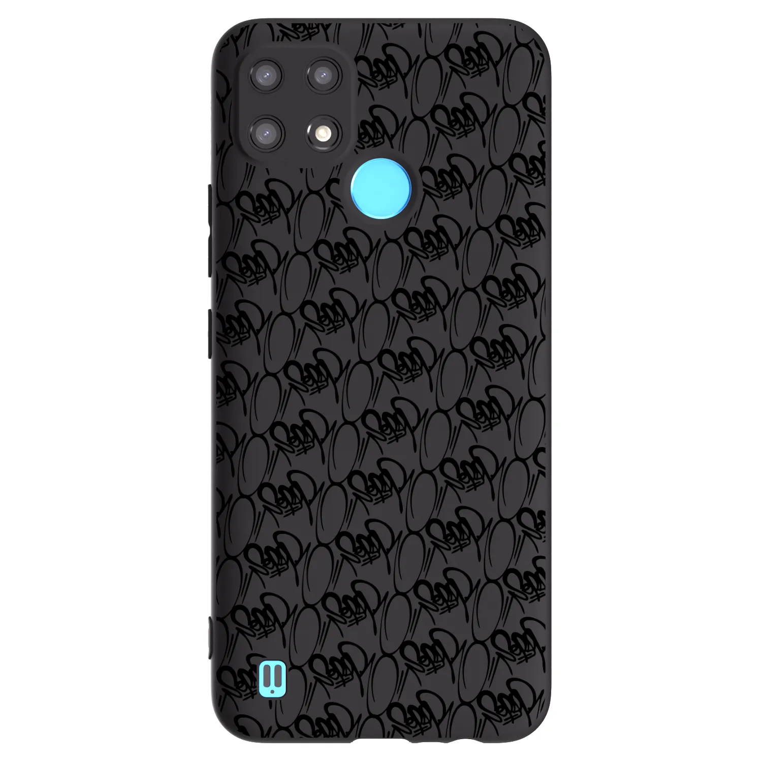 Picasee silikonový černý obal pro Realme C21 - Separ - Black On Black 2