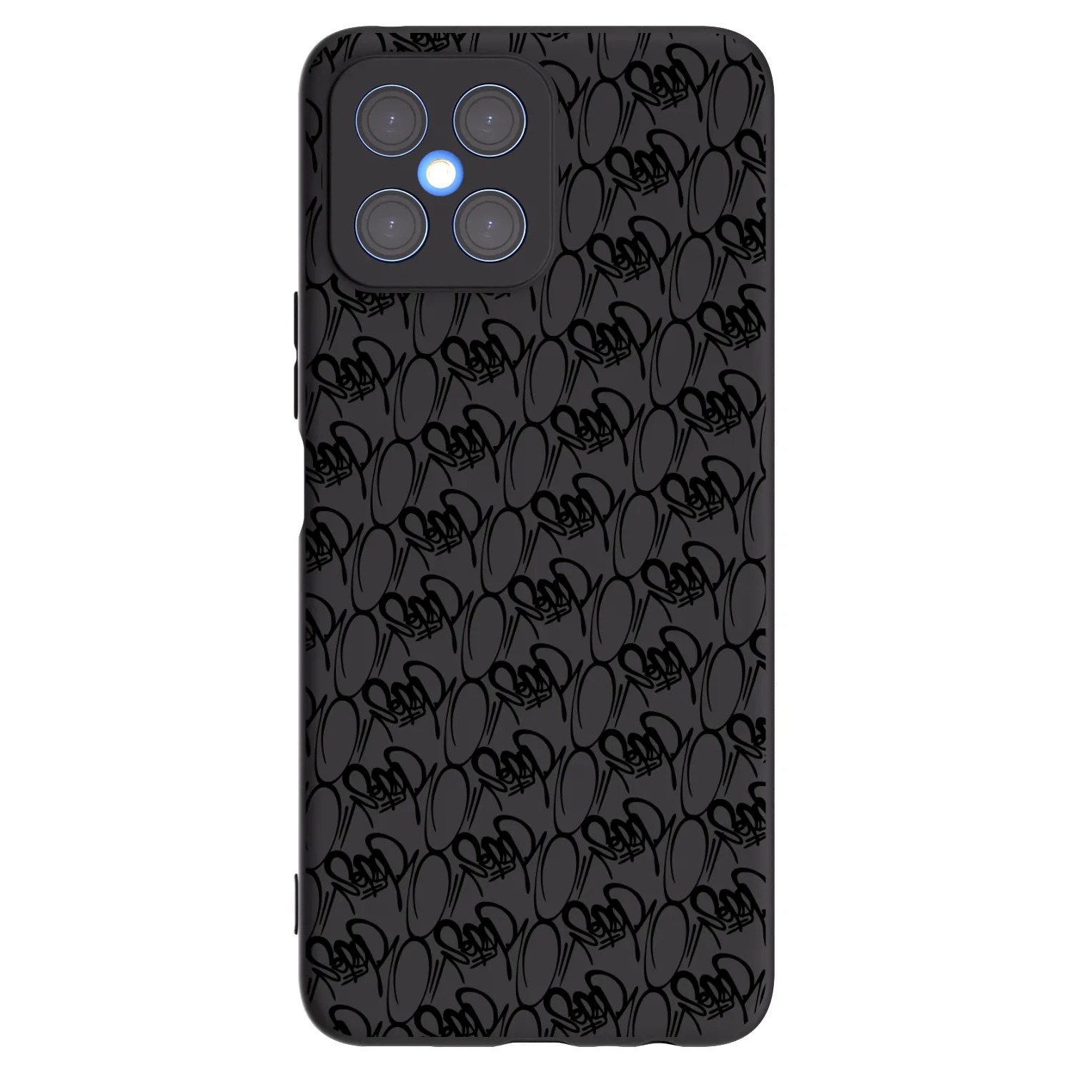 Picasee silikonový černý obal pro Honor X8 4G - Separ - Black On Black 2