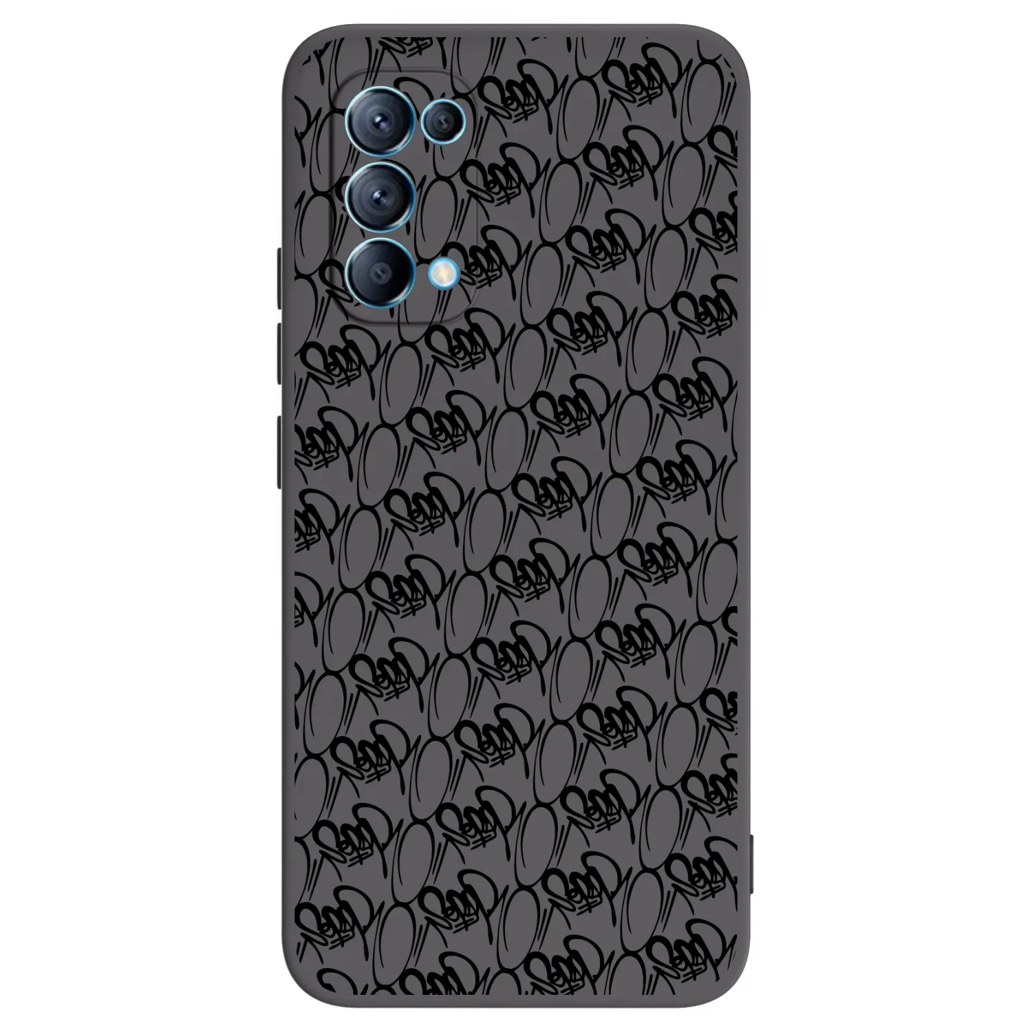 Picasee silikonový černý obal pro OPPO Reno 5 5G - Separ - Black On Black 2