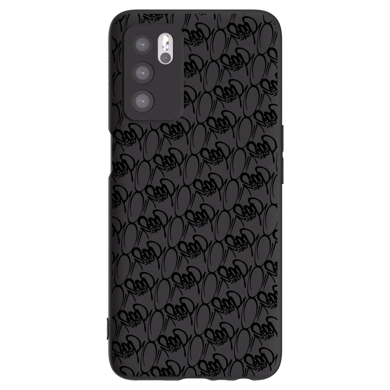 Picasee silikonový černý obal pro OPPO A16s - Separ - Black On Black 2