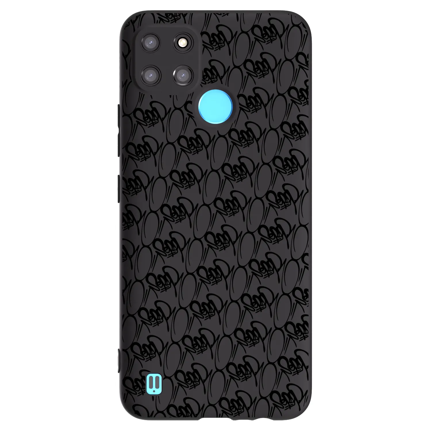 Picasee silikonový černý obal pro Realme C21Y - Separ - Black On Black 2