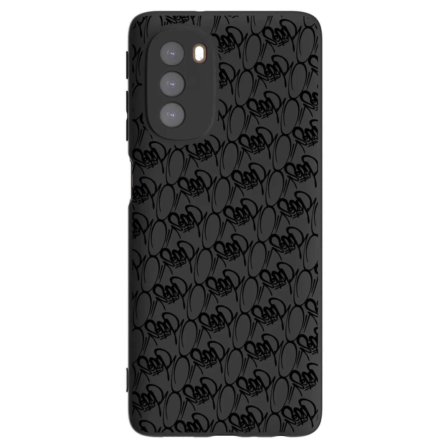 Picasee silikonový černý obal pro Motorola Moto G51 - Separ - Black On Black 2