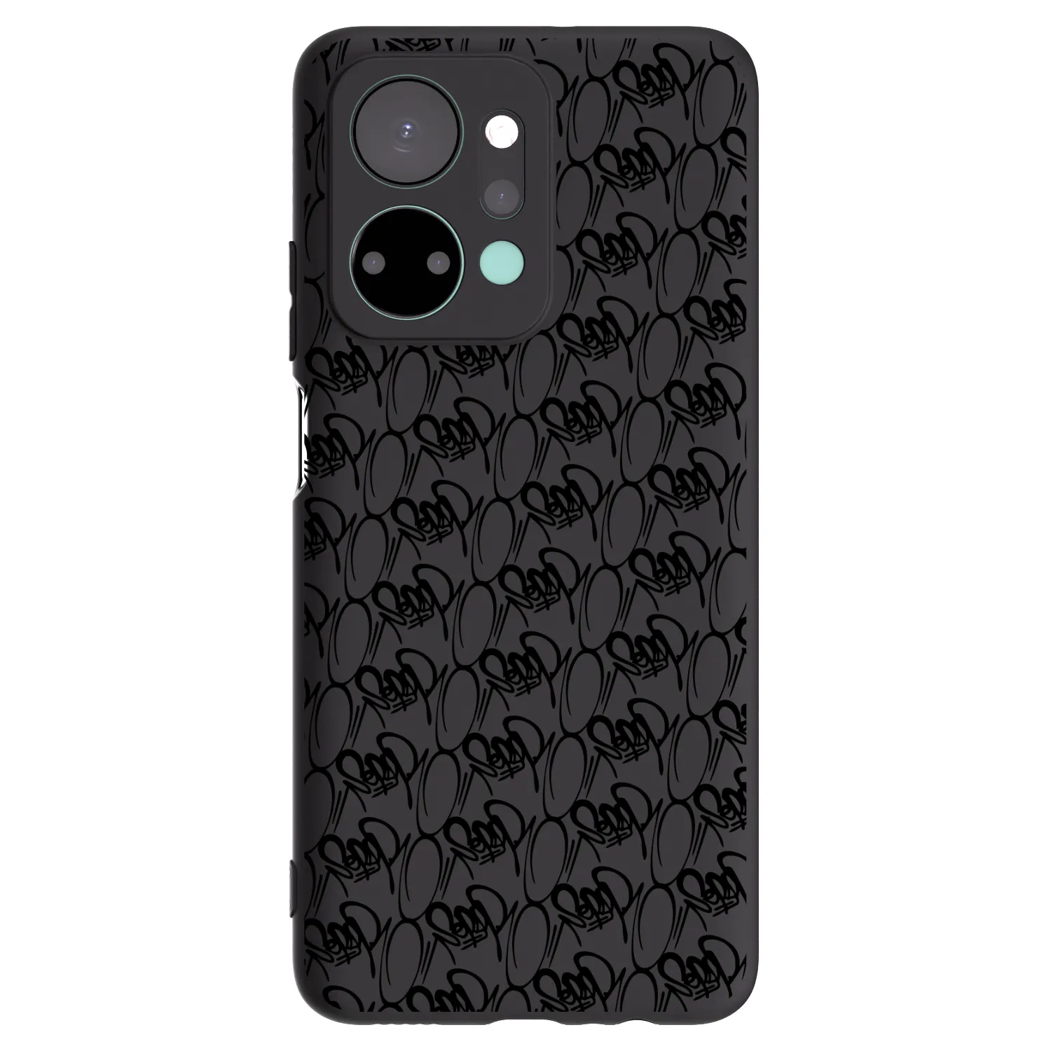 Picasee silikonový černý obal pro Honor X7a - Separ - Black On Black 2