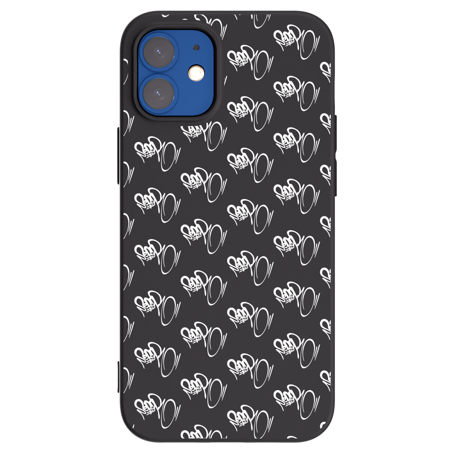 Picasee silikonový černý obal pro Apple iPhone 12 mini - Separ - White On Black