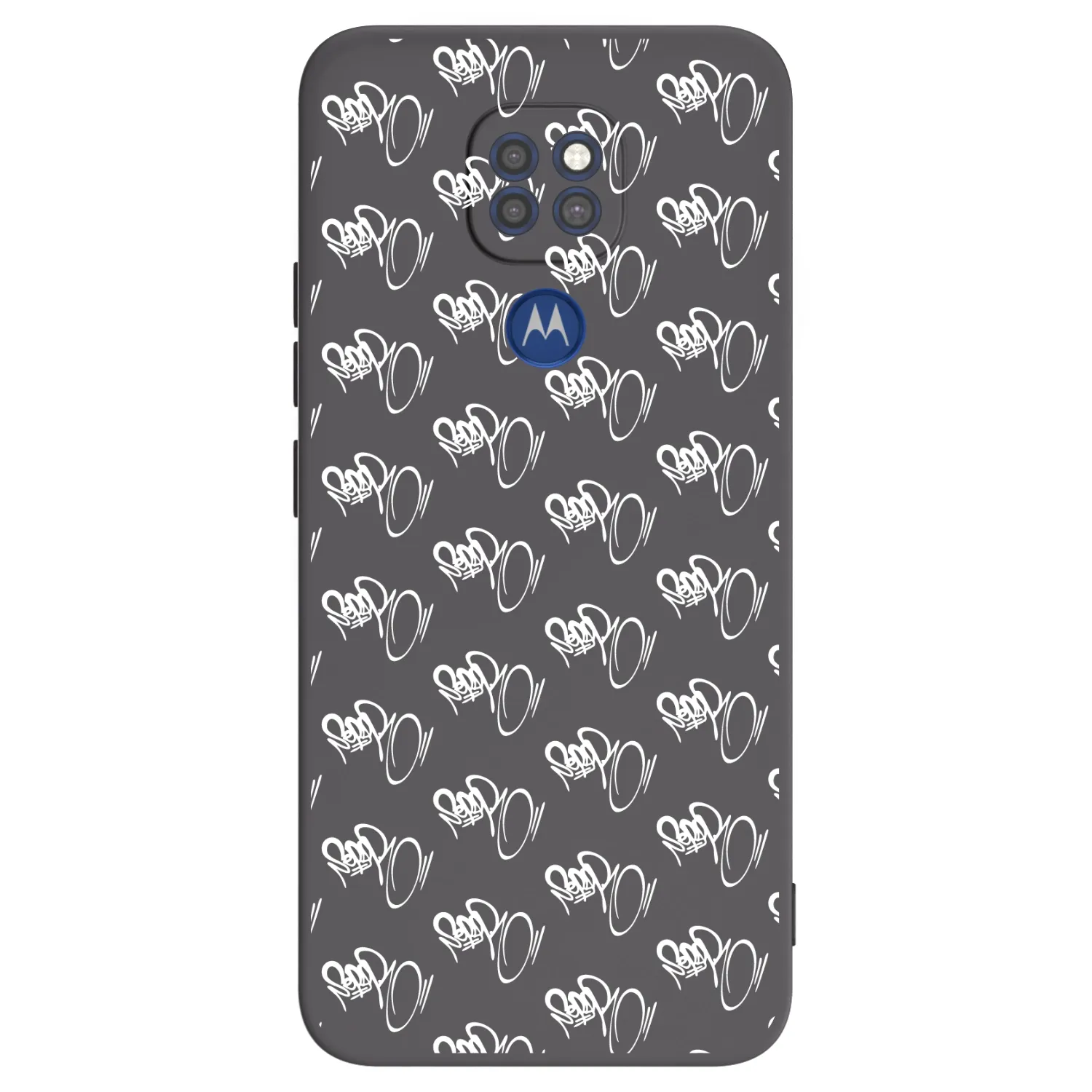 Picasee silikonový černý obal pro Motorola Moto G9 Play - Separ - White On Black