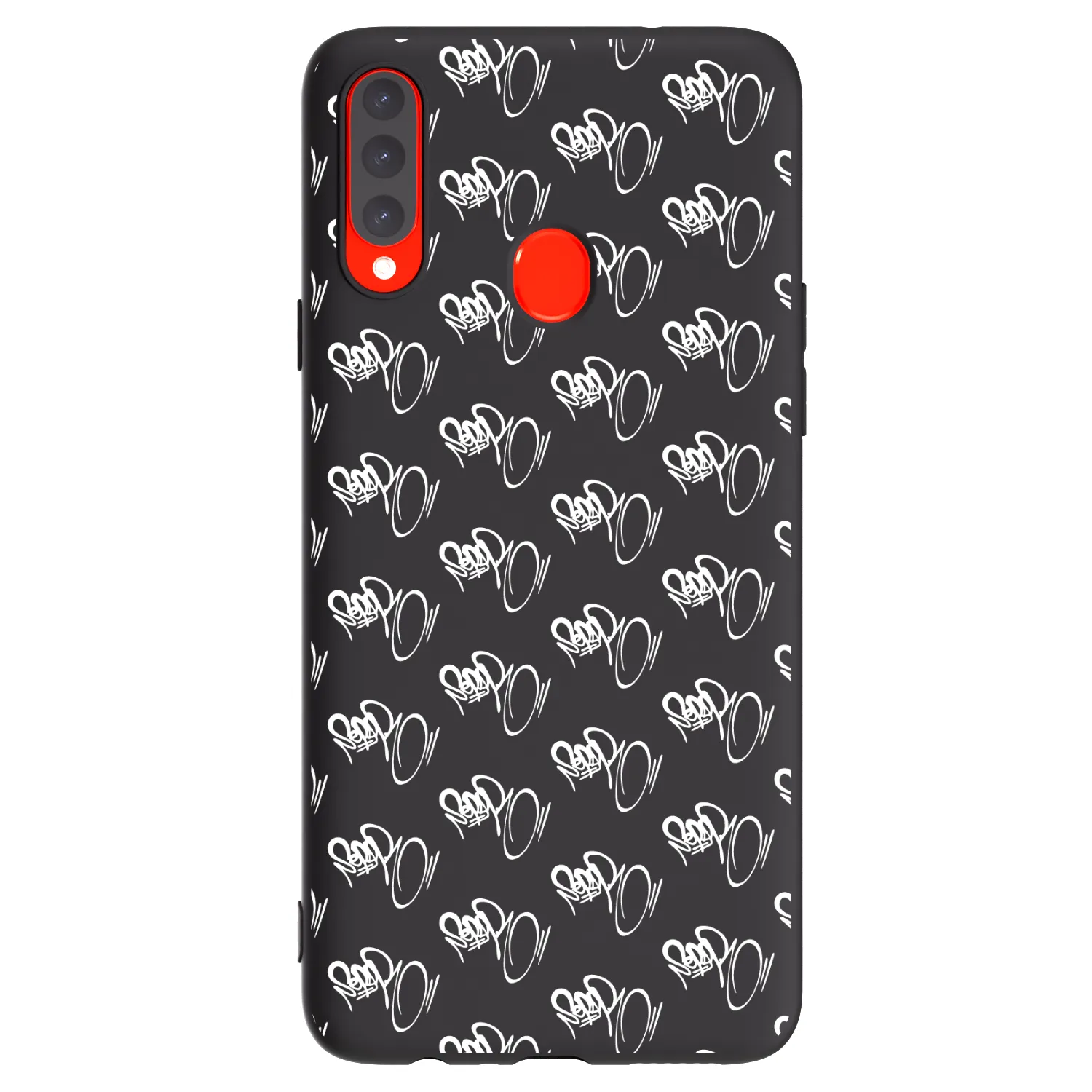 Picasee silikonový černý obal pro Samsung Galaxy A20s - Separ - White On Black