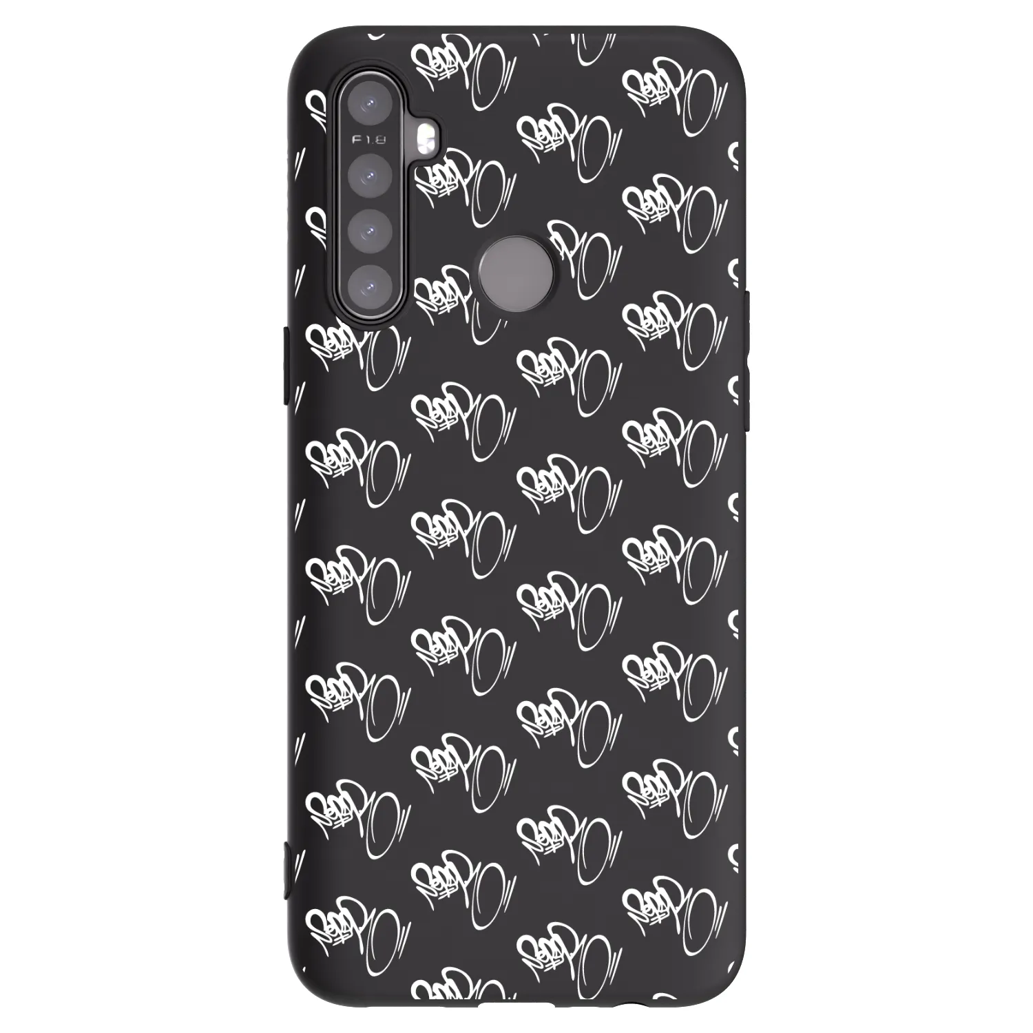 Picasee silikonový černý obal pro Realme 5 - Separ - White On Black