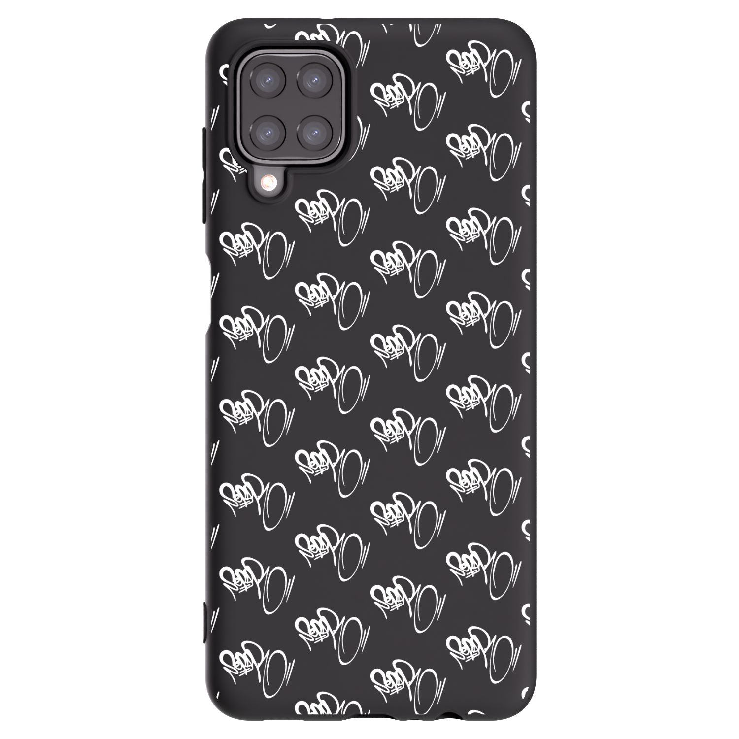 Picasee silikonový černý obal pro Samsung Galaxy A12 A125F - Separ - White On Black