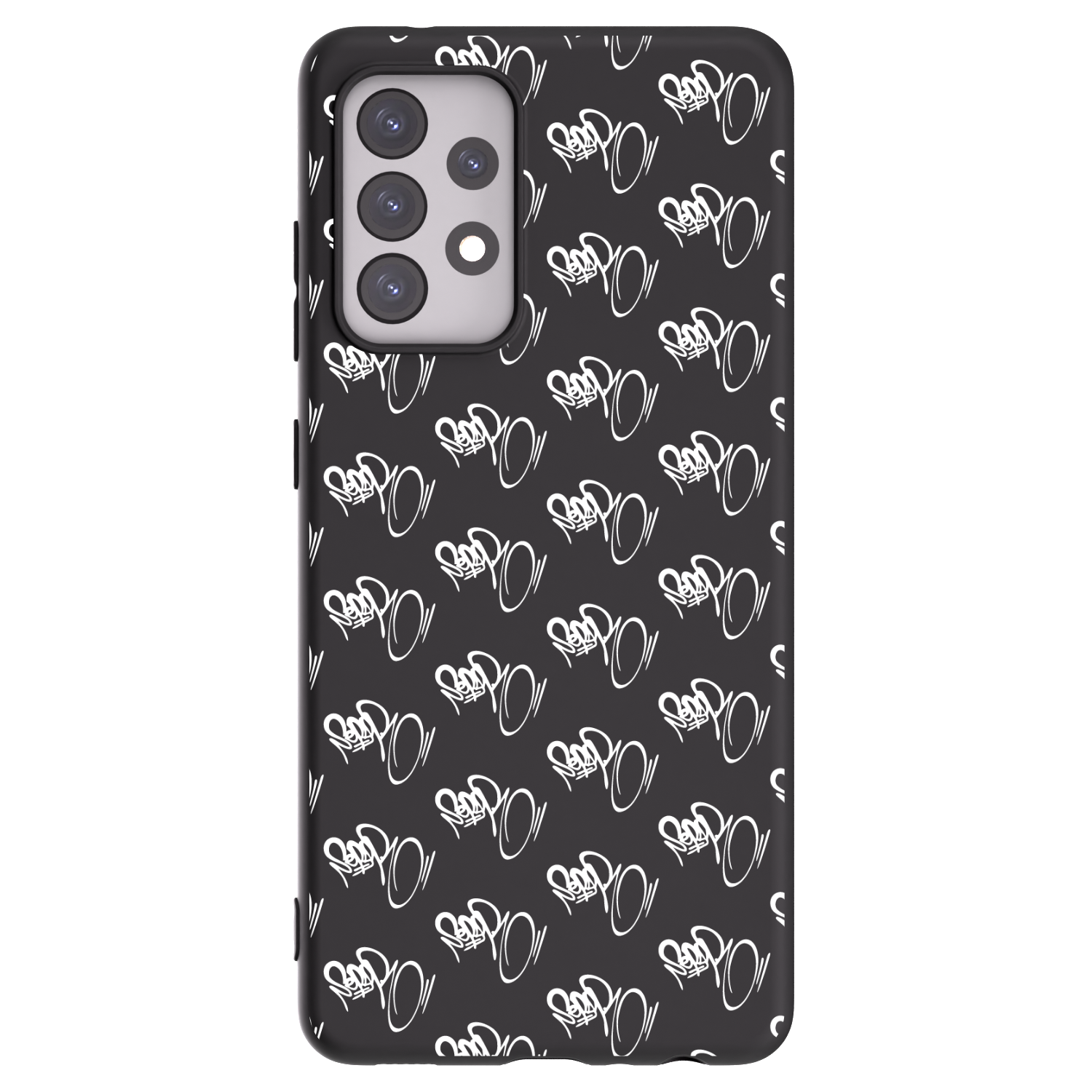 Picasee silikonový černý obal pro Samsung Galaxy A52 5G A525F - Separ - White On Black