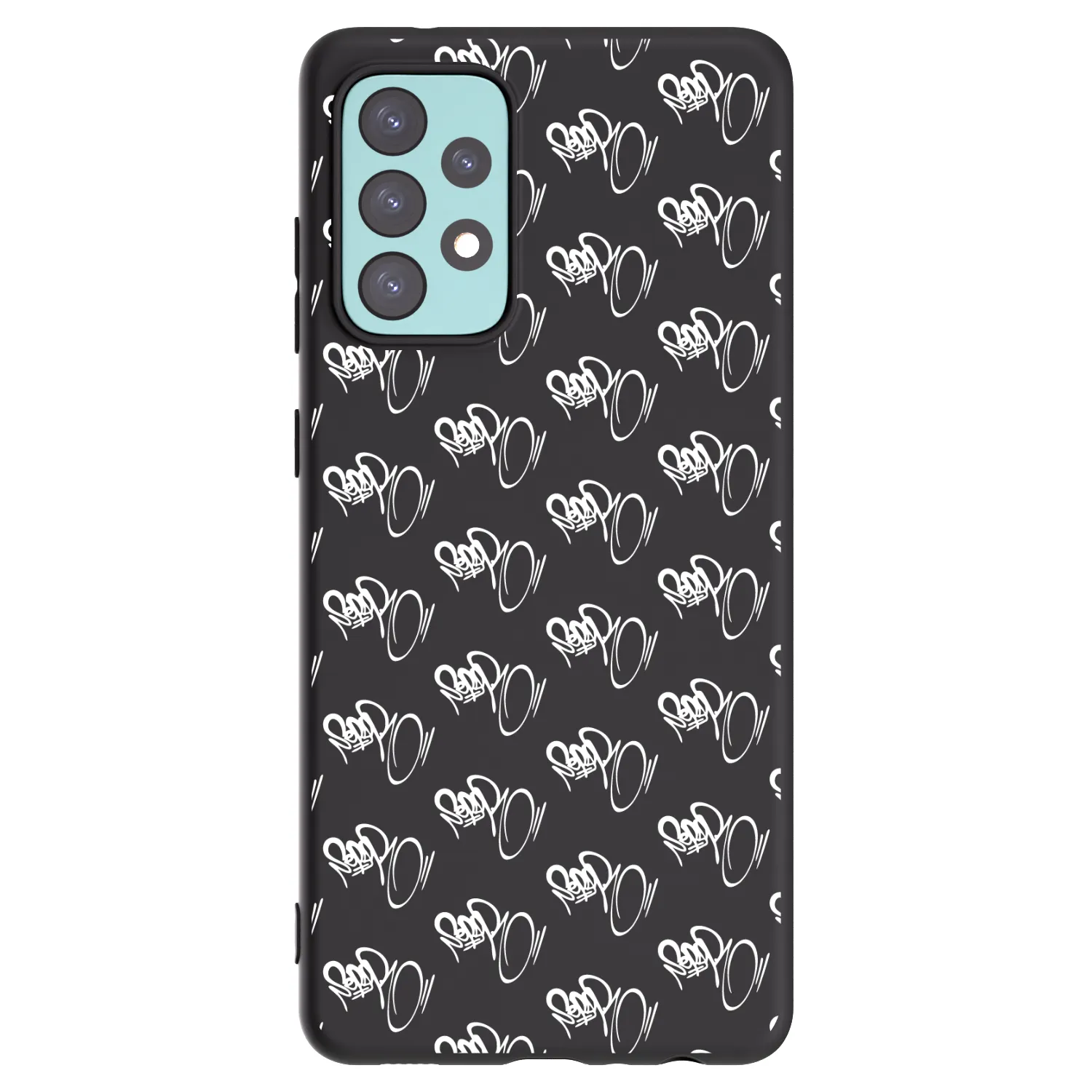Picasee silikonový černý obal pro Samsung Galaxy A72 A725F - Separ - White On Black