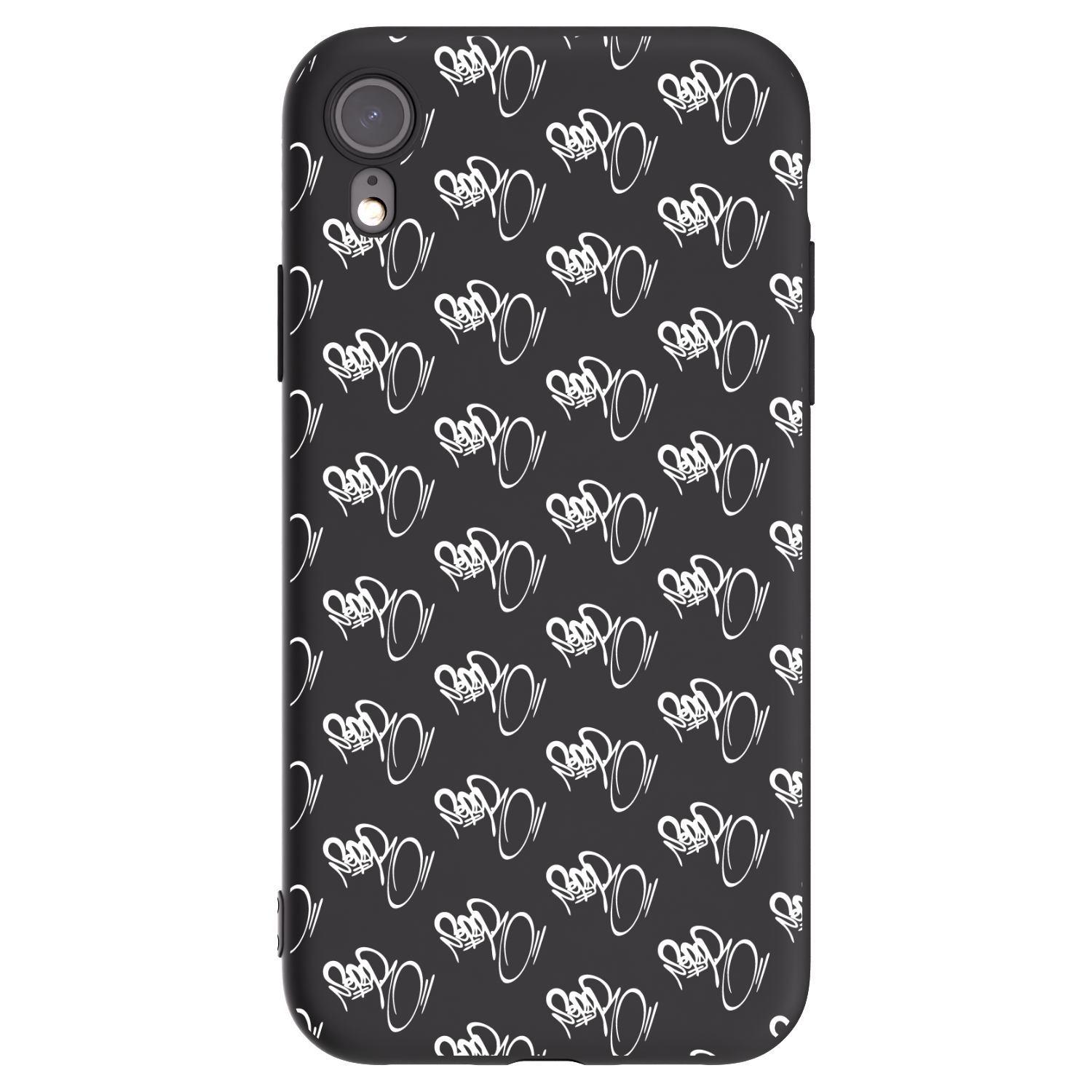 Picasee silikonový černý obal pro Apple iPhone XR - Separ - White On Black