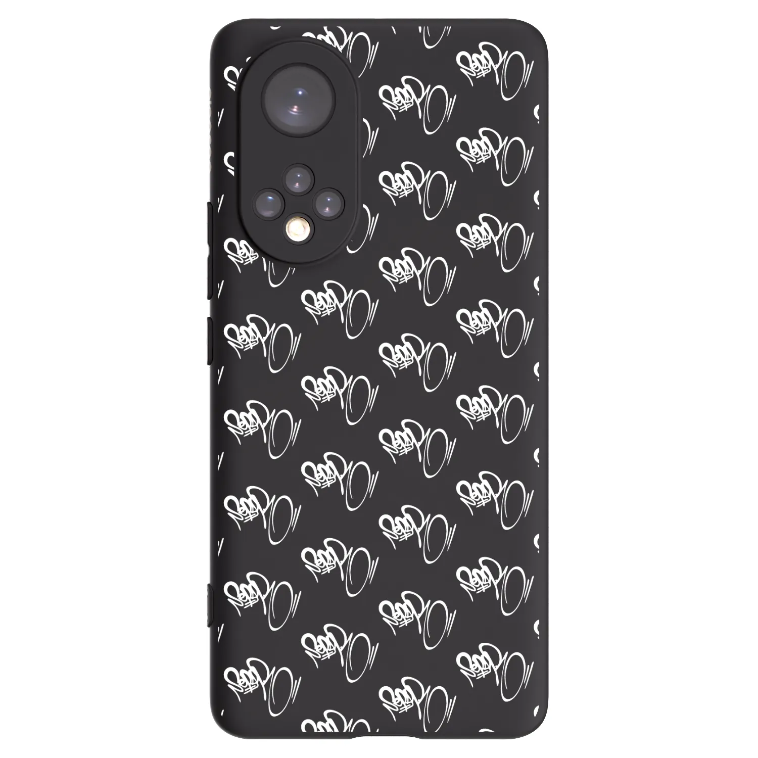 Picasee silikonový černý obal pro Honor 50 5G - Separ - White On Black