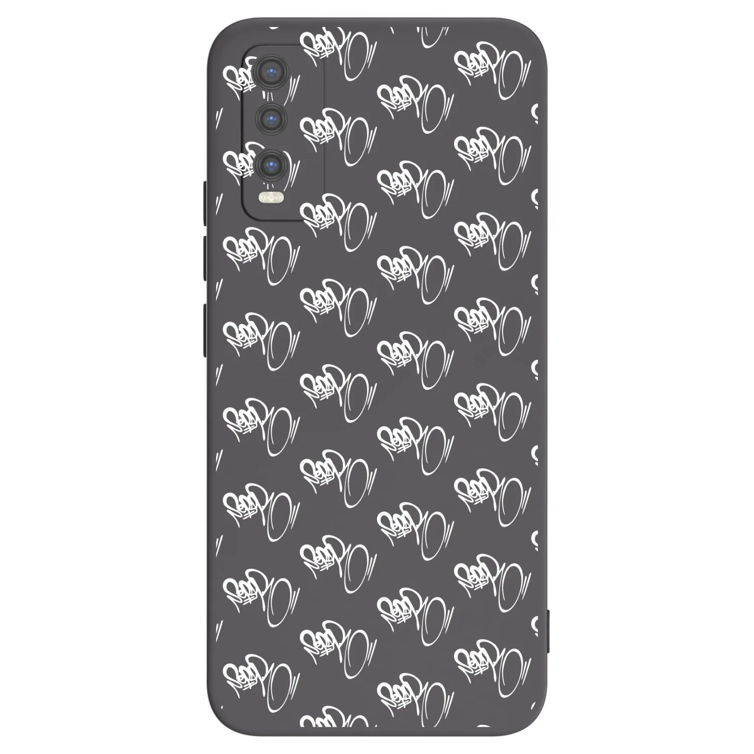 Picasee silikonový černý obal pro Vivo Y20s - Separ - White On Black
