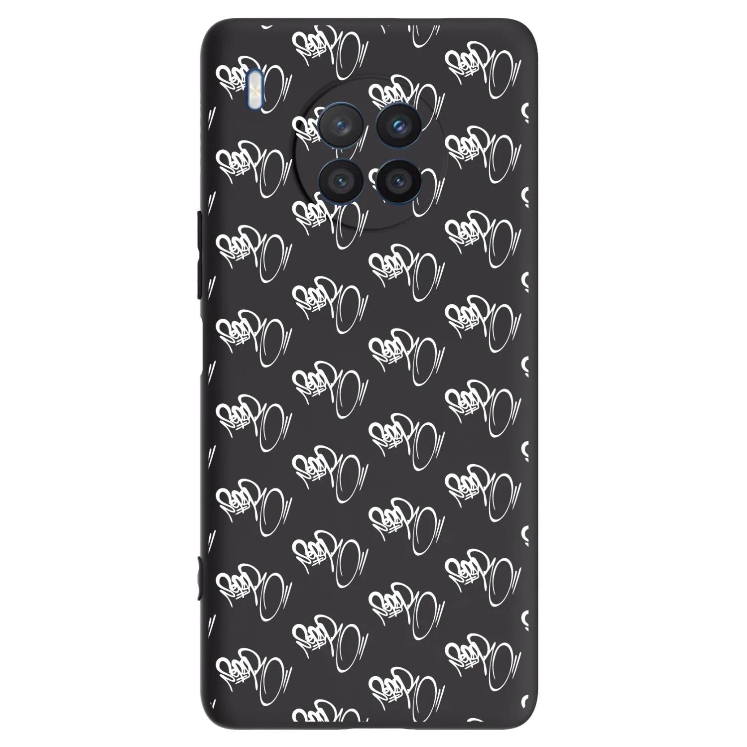 Picasee silikonový černý obal pro Honor 50 Lite - Separ - White On Black