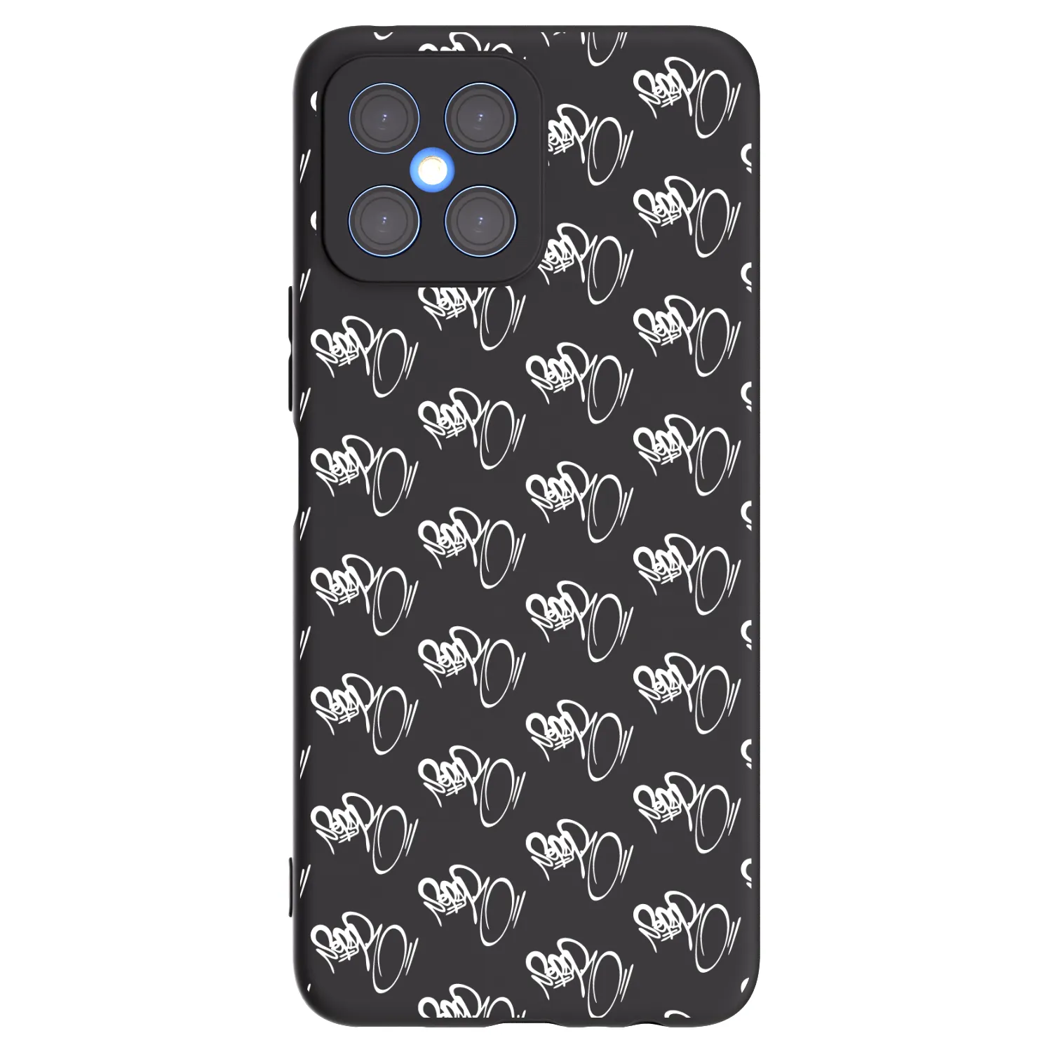 Picasee silikonový černý obal pro Honor X8 4G - Separ - White On Black