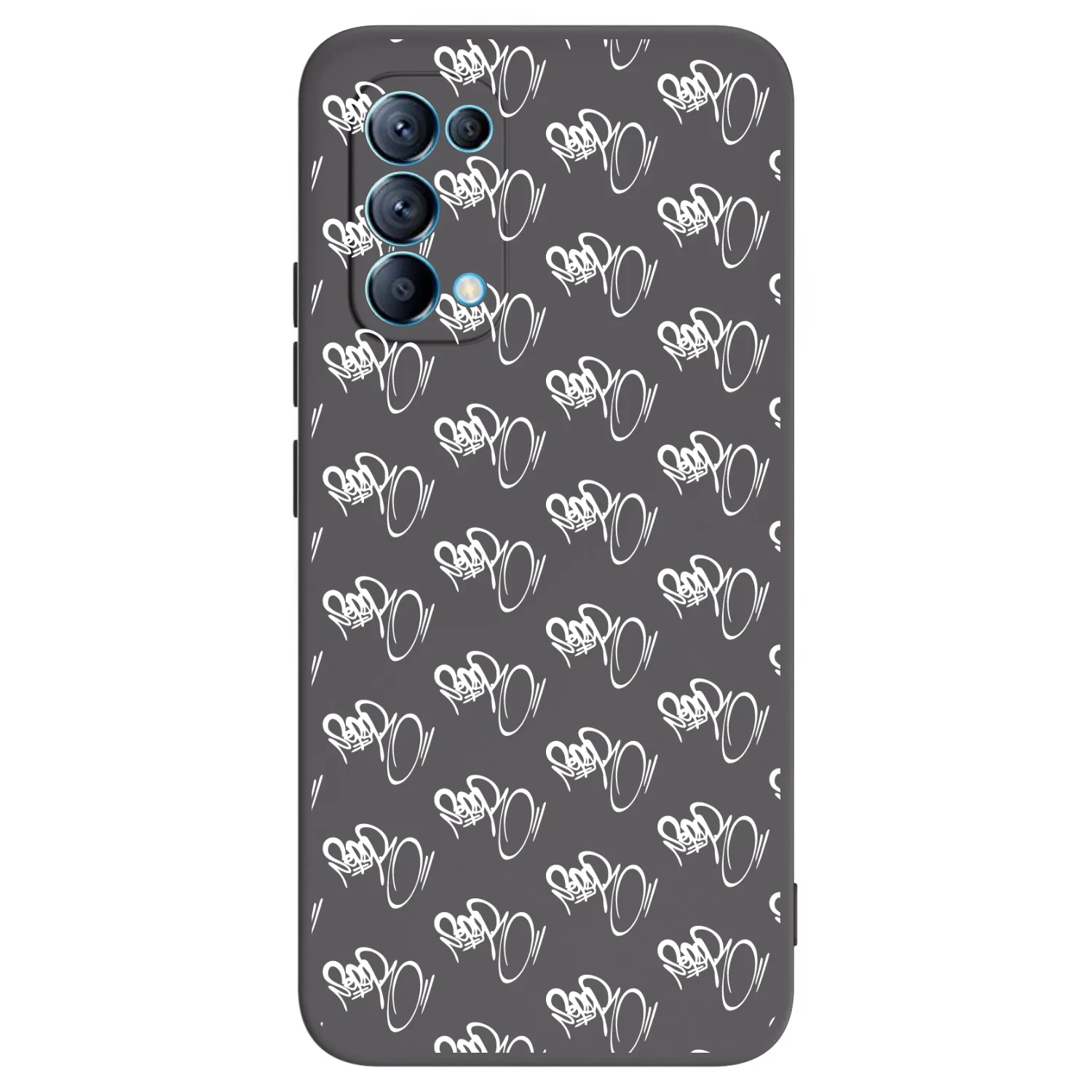 Picasee silikonový černý obal pro OPPO Reno 5 5G - Separ - White On Black