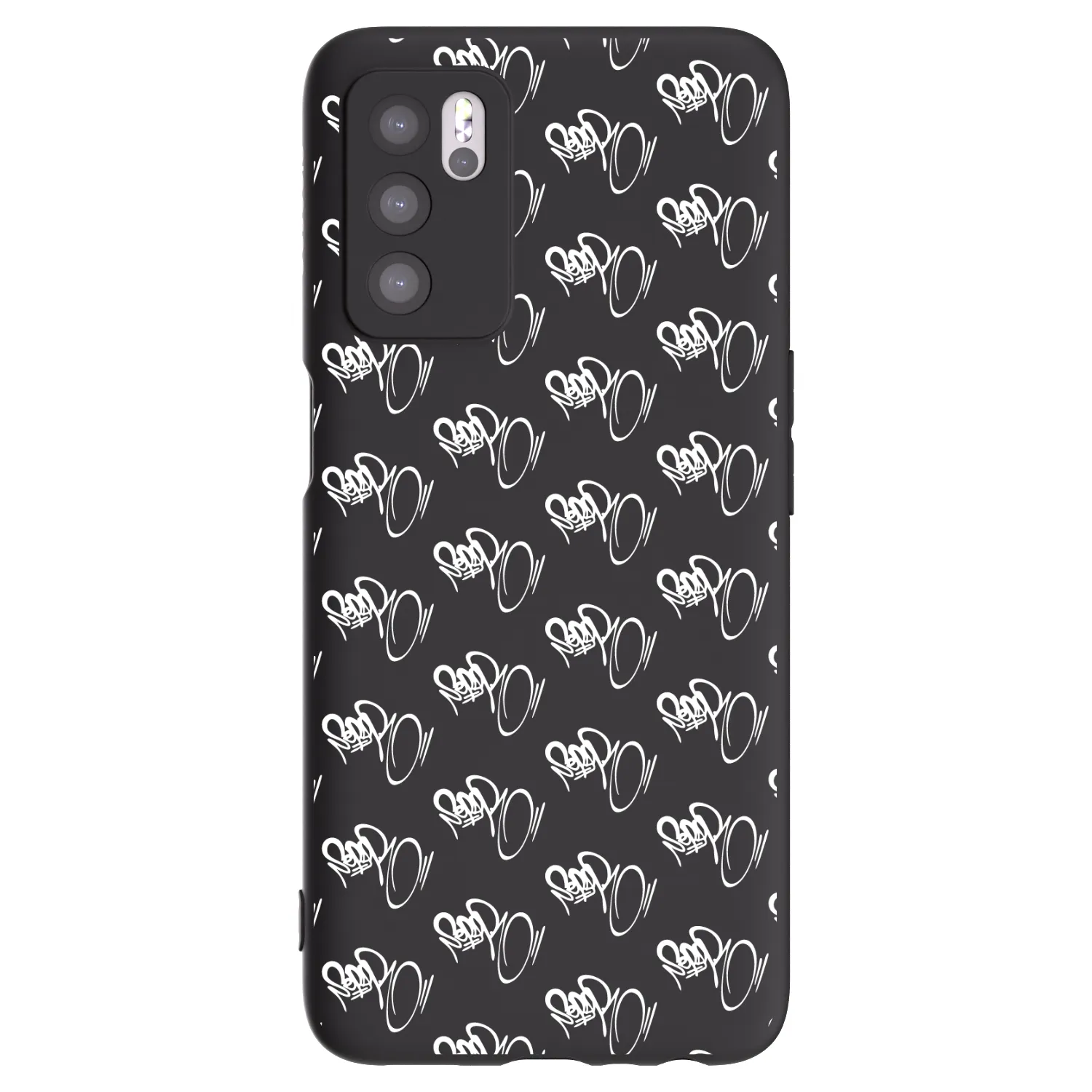 Picasee silikonový černý obal pro OPPO A16s - Separ - White On Black