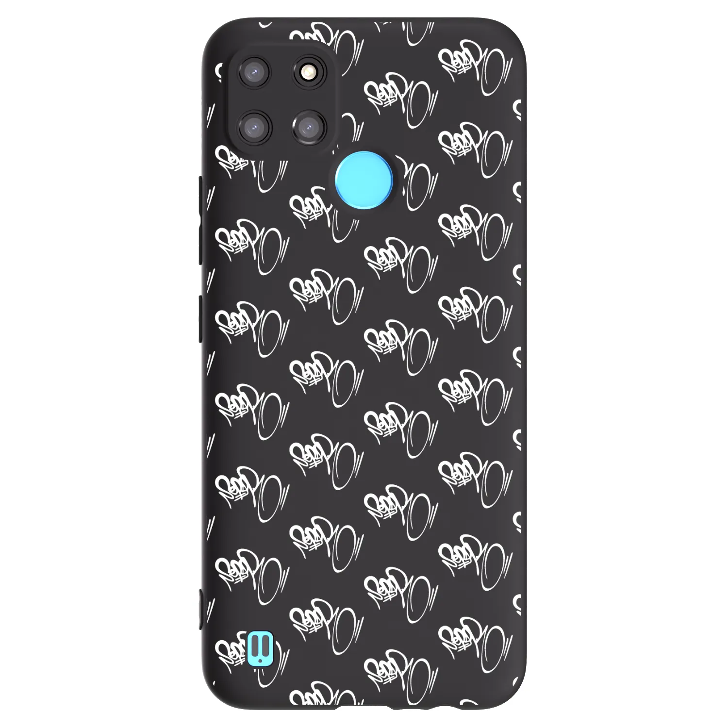 Picasee silikonový černý obal pro Realme C21Y - Separ - White On Black