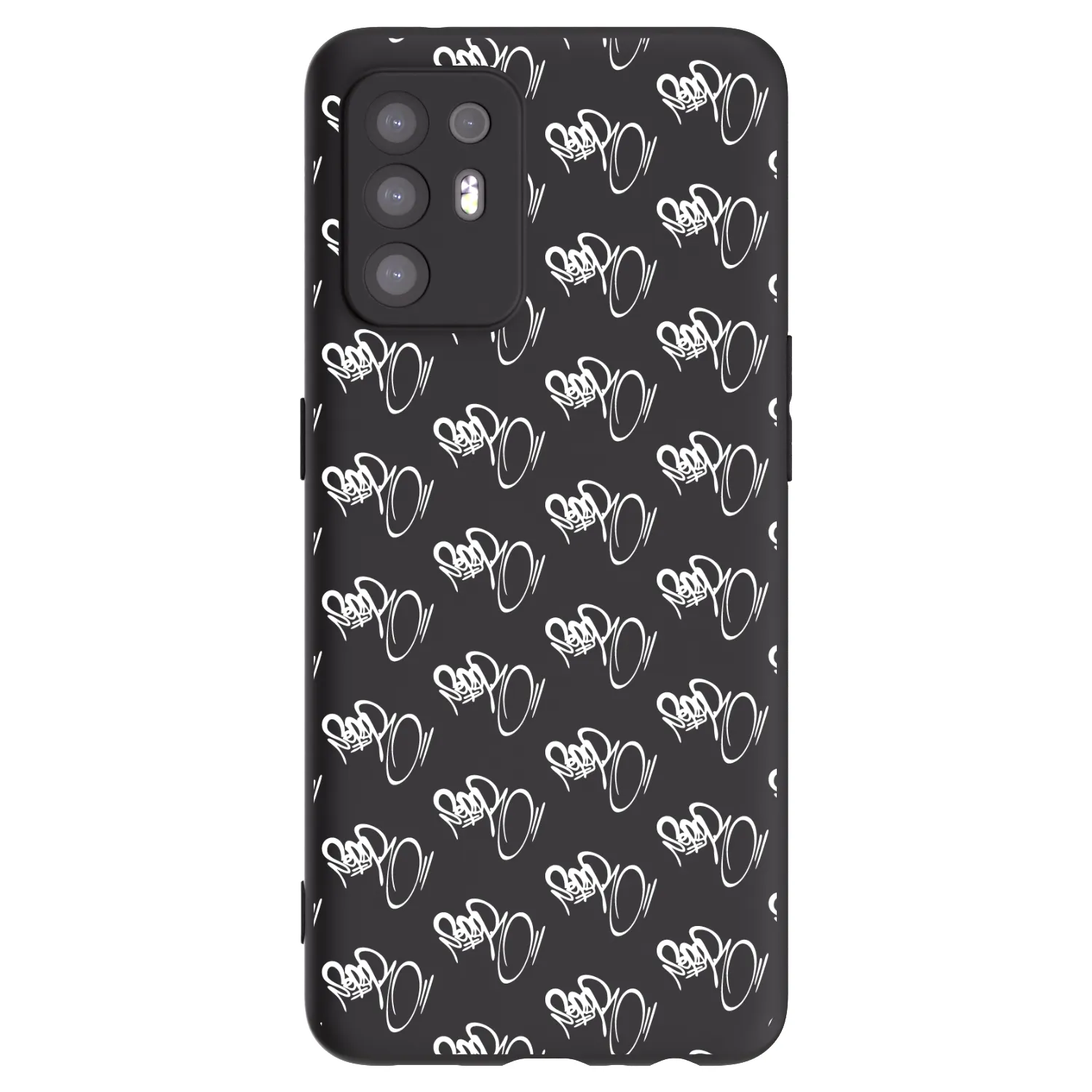 Picasee silikonový černý obal pro OPPO A94 5G - Separ - White On Black