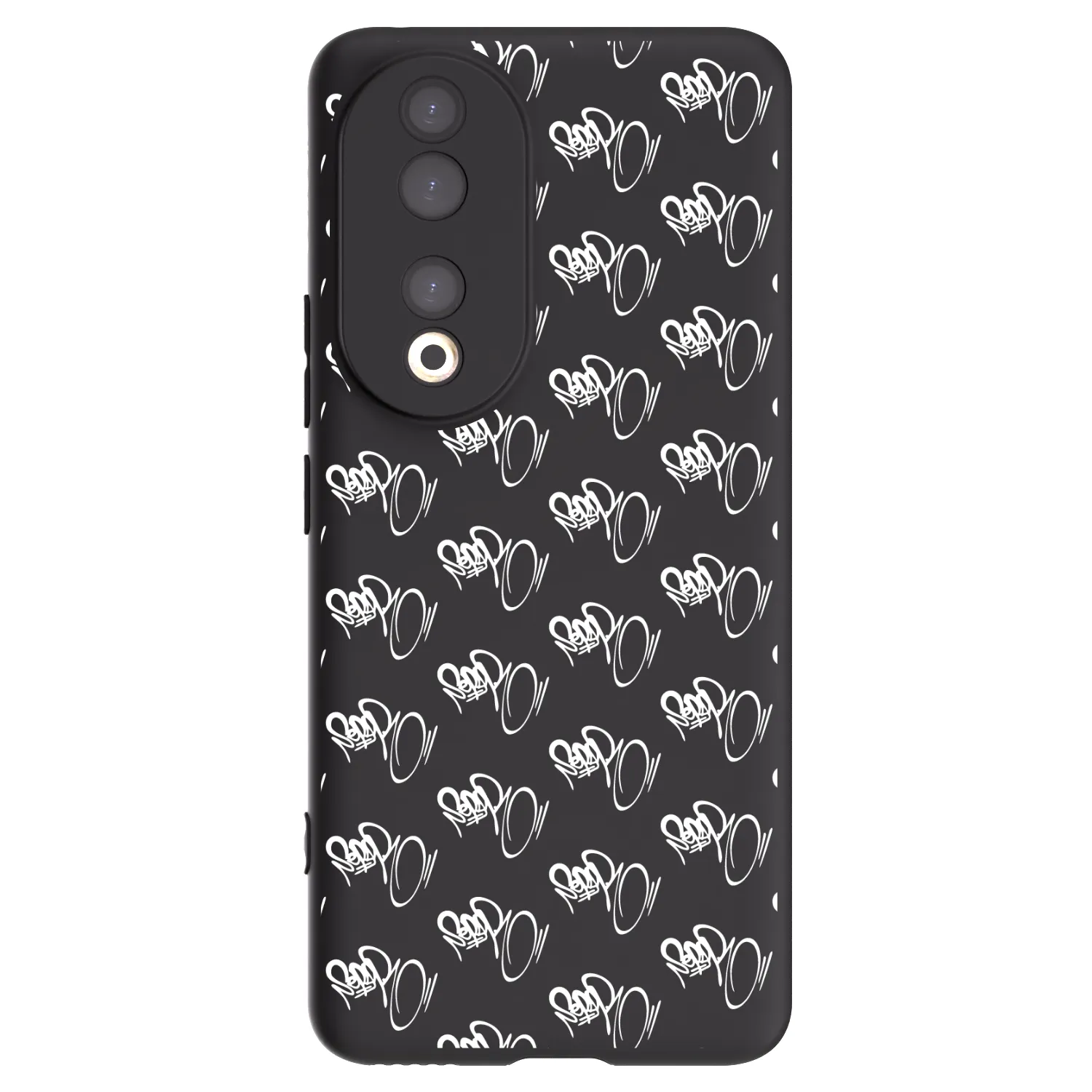 Picasee silikonový černý obal pro Honor 90 5G - Separ - White On Black