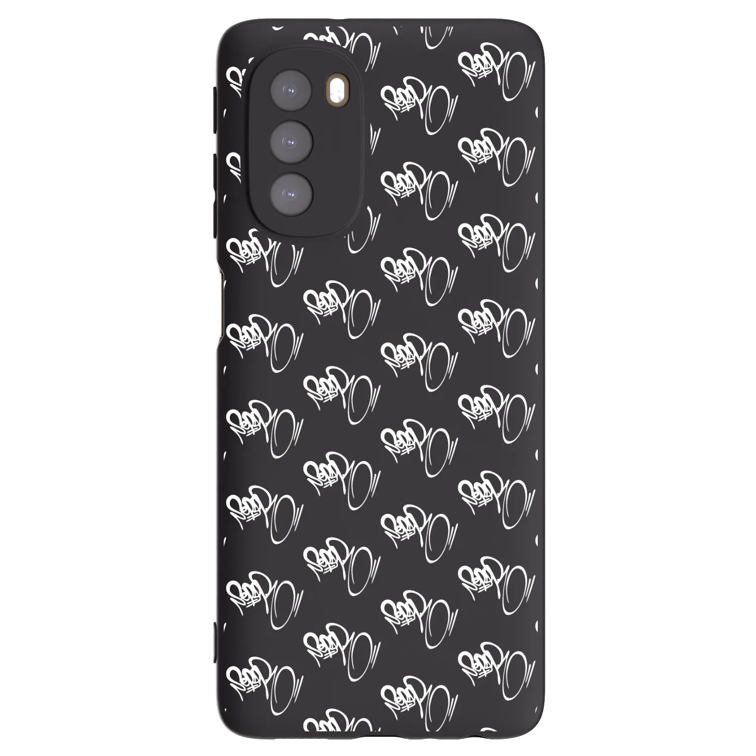 Picasee silikonový černý obal pro Motorola Moto G51 - Separ - White On Black