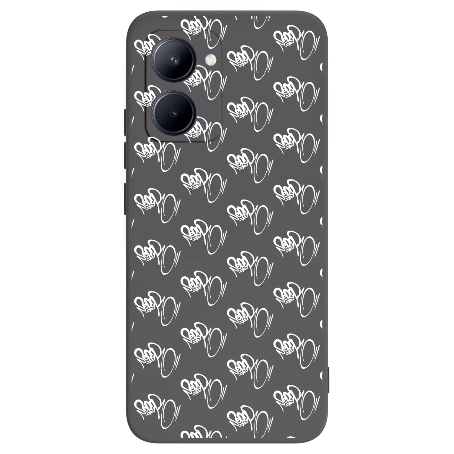 Picasee silikonový černý obal pro Realme C33 (2023) - Separ - White On Black