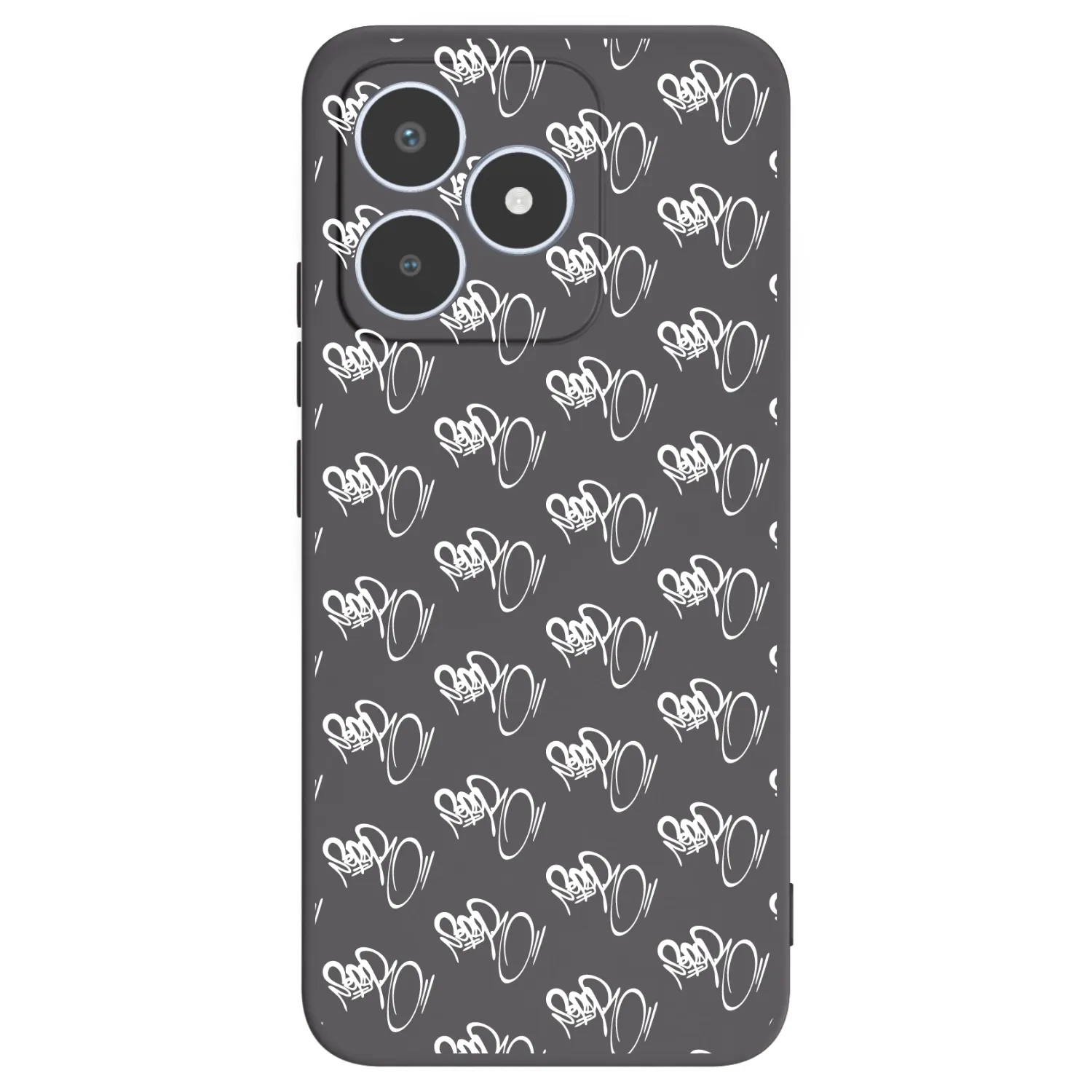 Picasee silikonový černý obal pro Realme C53 - Separ - White On Black