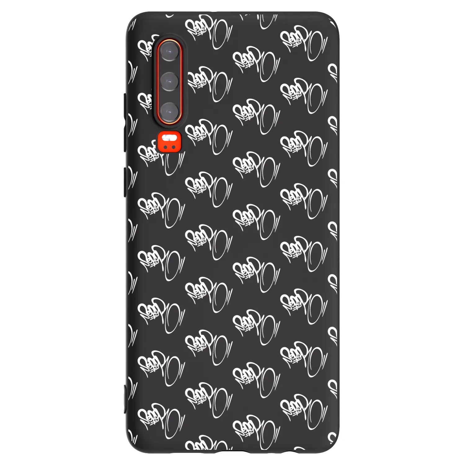 Picasee silikonový černý obal pro Huawei P30 - Separ - White On Black