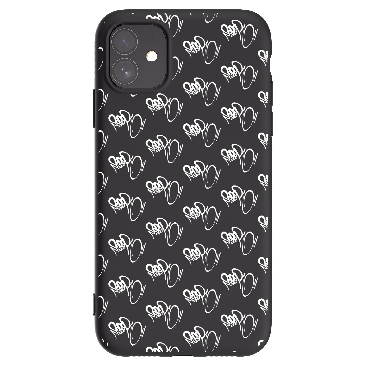 Picasee silikonový černý obal pro Apple iPhone 11 - Separ - White On Black