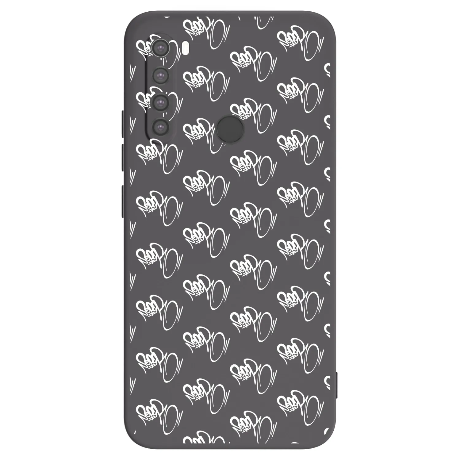 Picasee silikonový černý obal pro Xiaomi Redmi Note 8 - Separ - White On Black