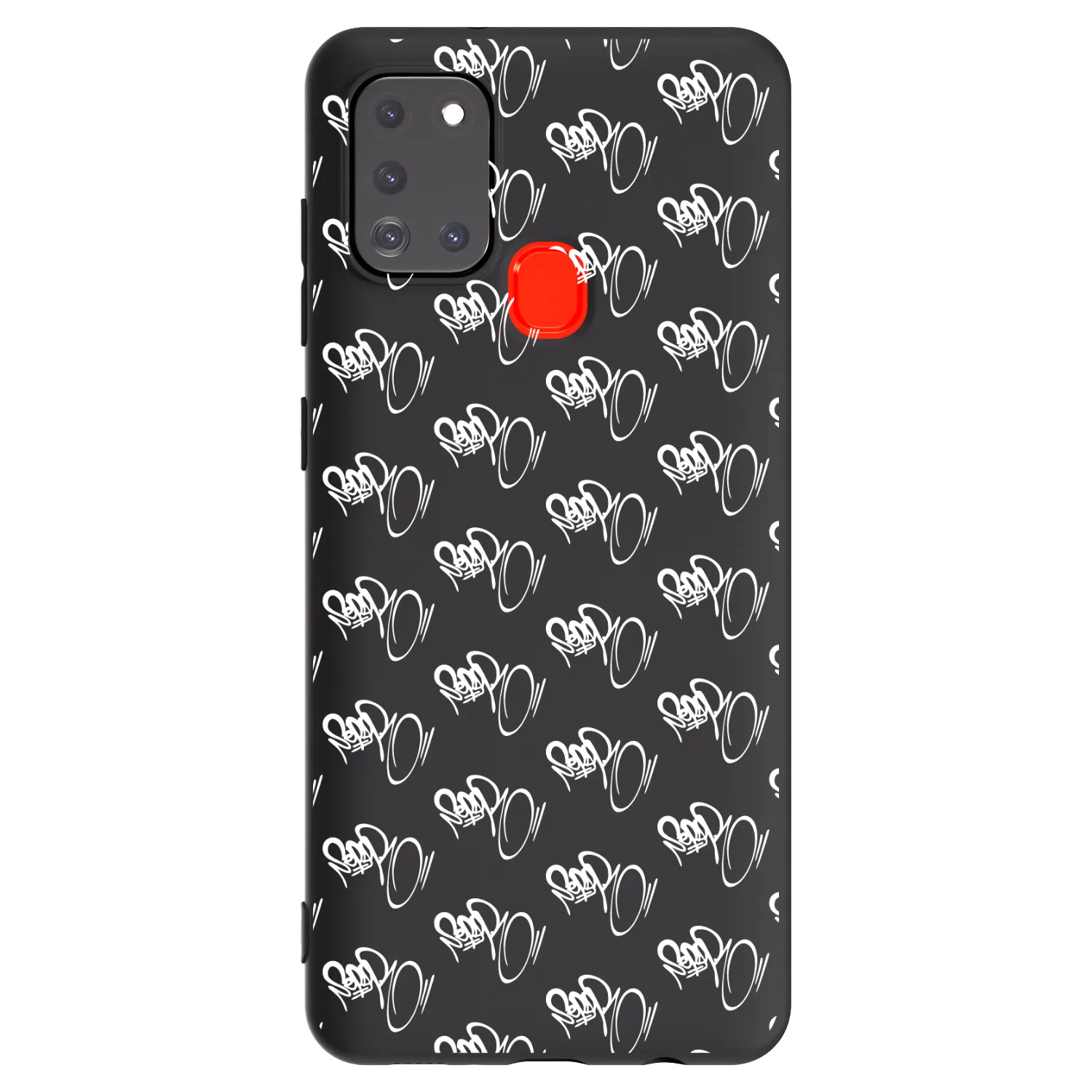 Picasee silikonový černý obal pro Samsung Galaxy A21s - Separ - White On Black