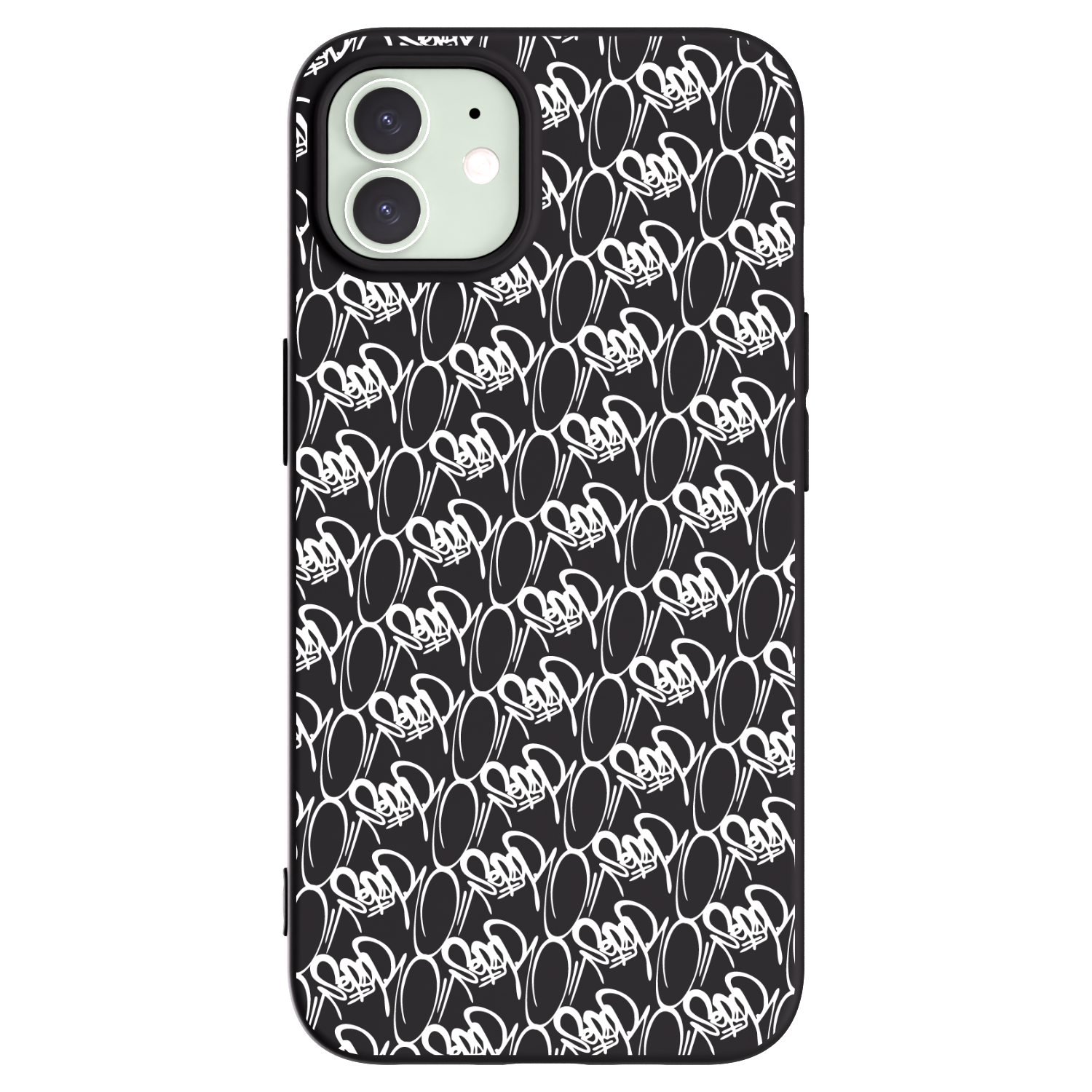 Picasee silikonový černý obal pro Apple iPhone 12 - Separ - White On Black 2