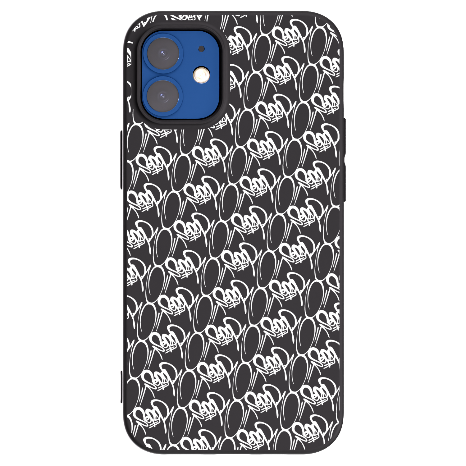 Picasee silikonový černý obal pro Apple iPhone 12 mini - Separ - White On Black 2