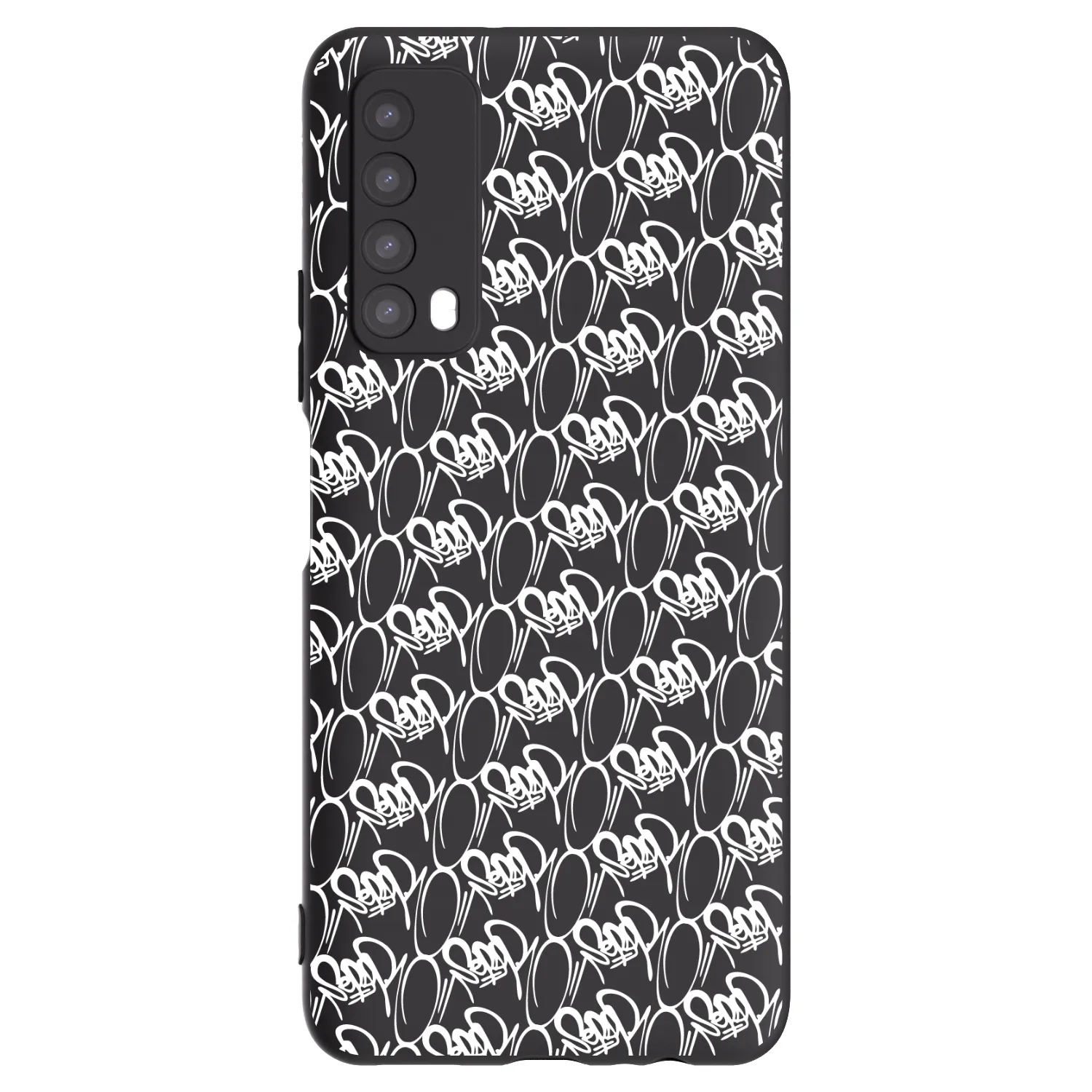 Picasee silikonový černý obal pro Huawei P Smart 2021 - Separ - White On Black 2