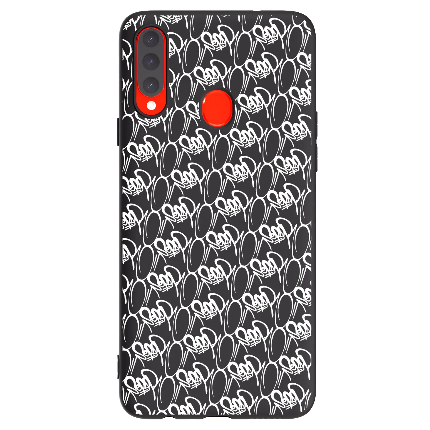 Picasee silikonový černý obal pro Samsung Galaxy A20s - Separ - White On Black 2