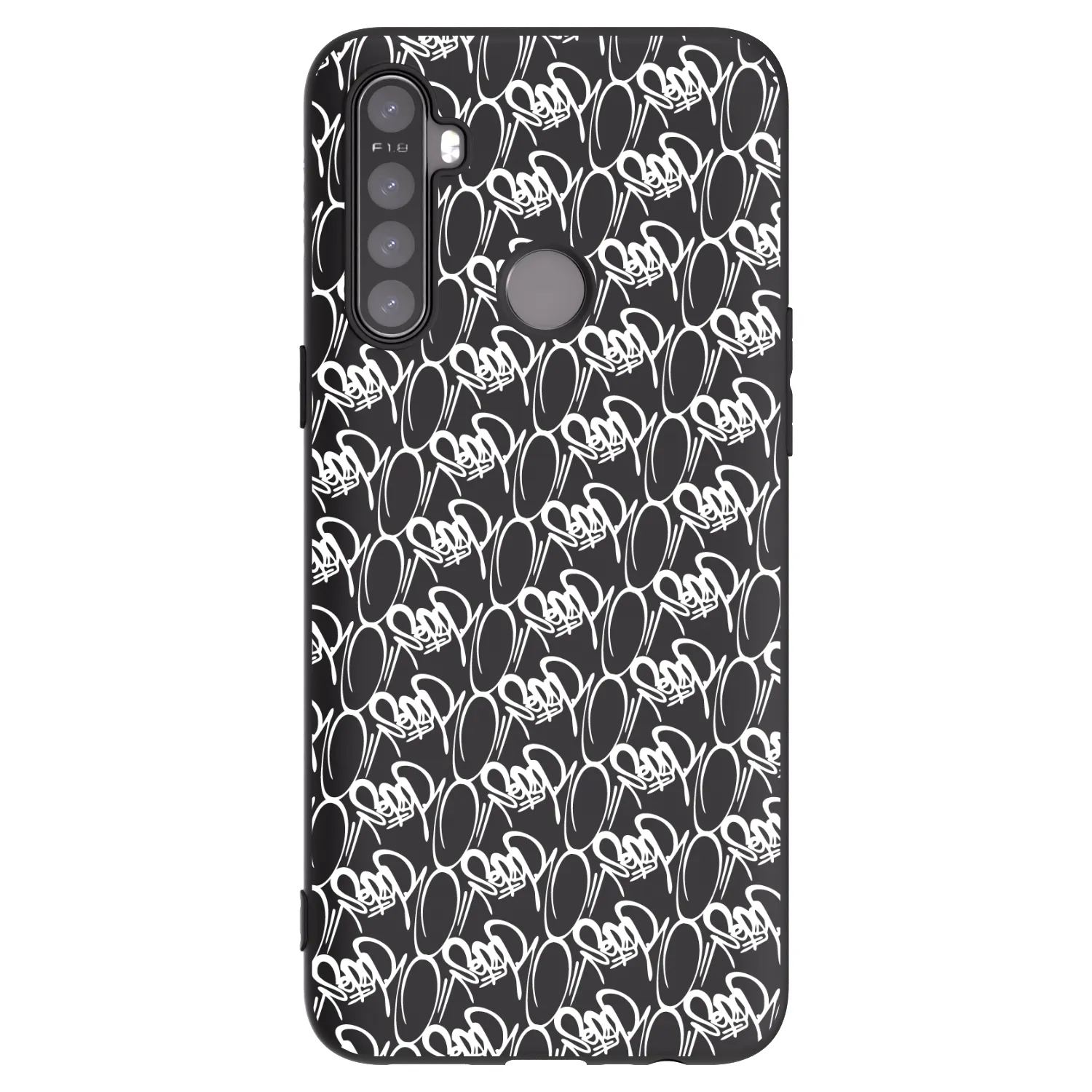 Picasee silikonový černý obal pro Realme 5 - Separ - White On Black 2