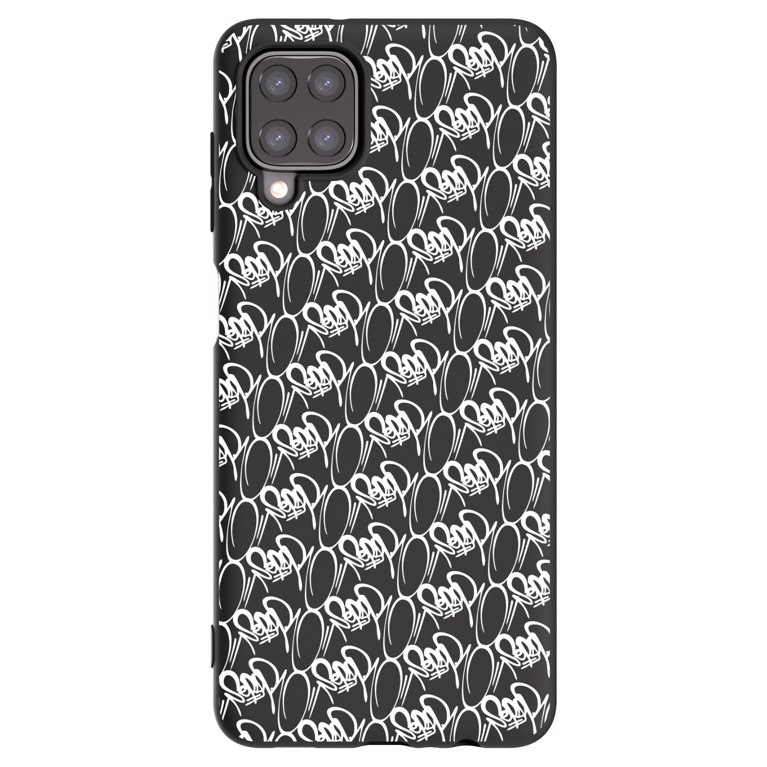 Picasee silikonový černý obal pro Samsung Galaxy A12 A125F - Separ - White On Black 2