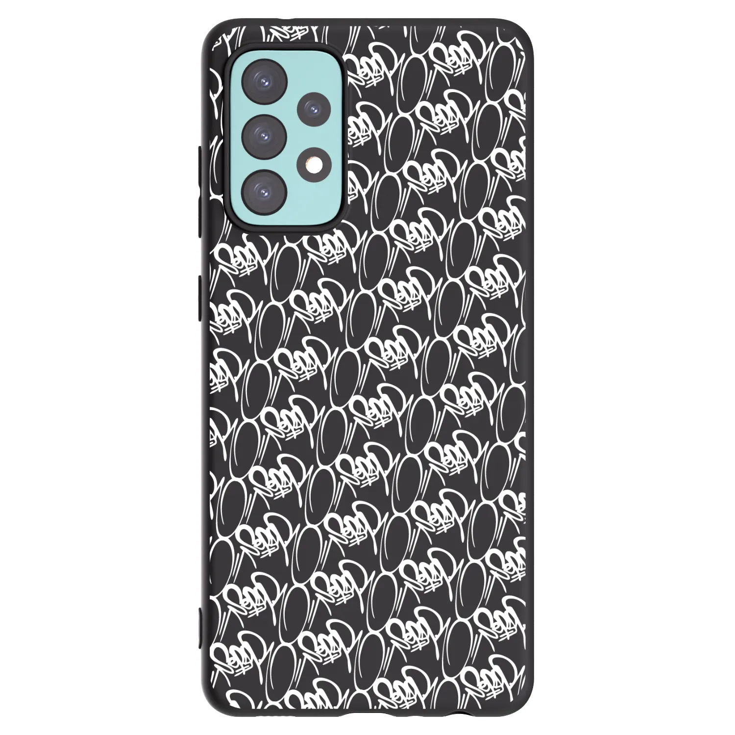 Picasee silikonový černý obal pro Samsung Galaxy A72 A725F - Separ - White On Black 2