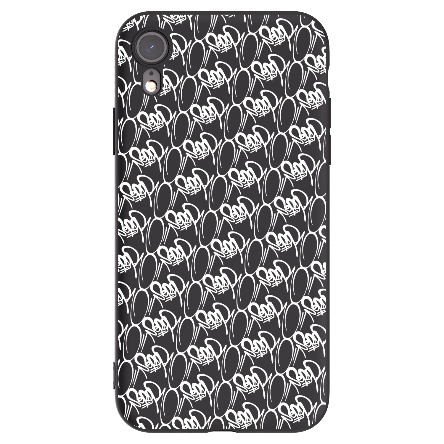 Picasee silikonový černý obal pro Apple iPhone XR - Separ - White On Black 2