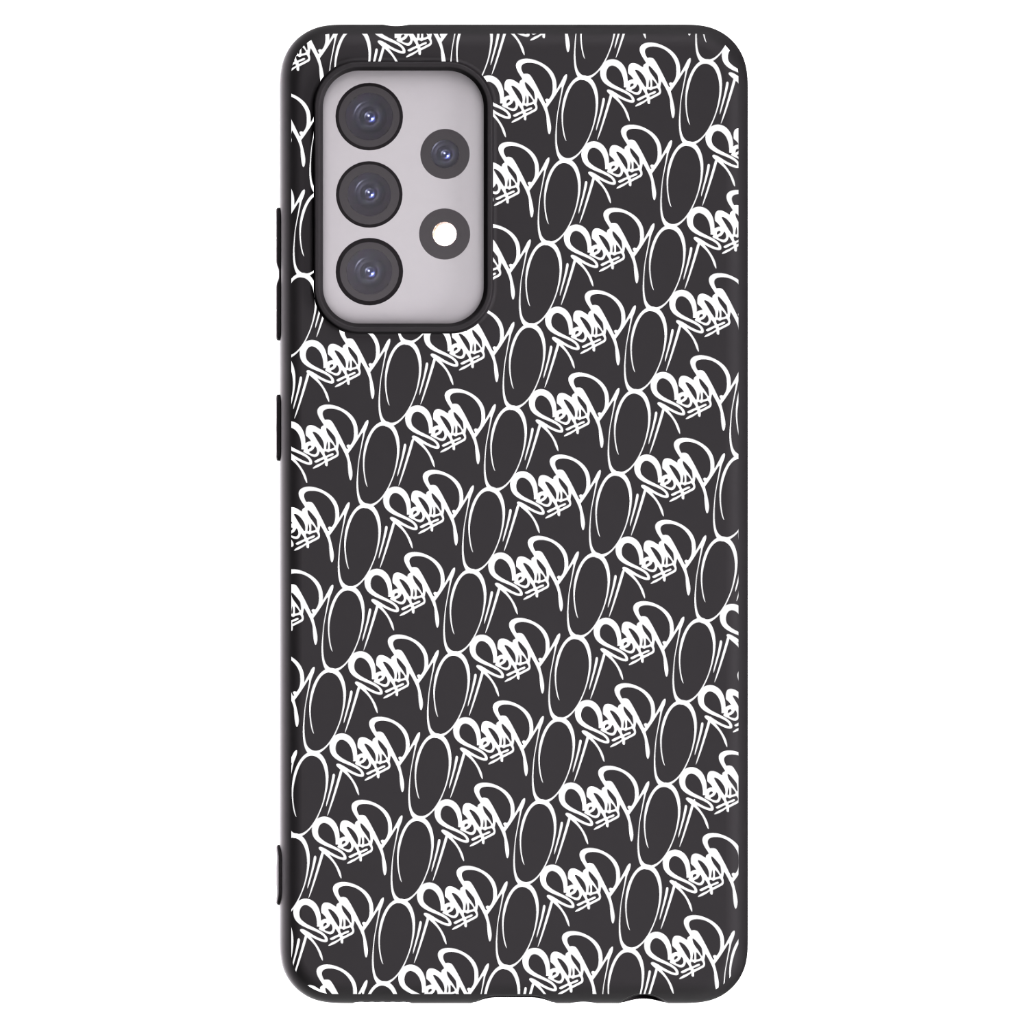 Picasee silikonový černý obal pro Samsung Galaxy A52s 5G A528B - Separ - White On Black 2