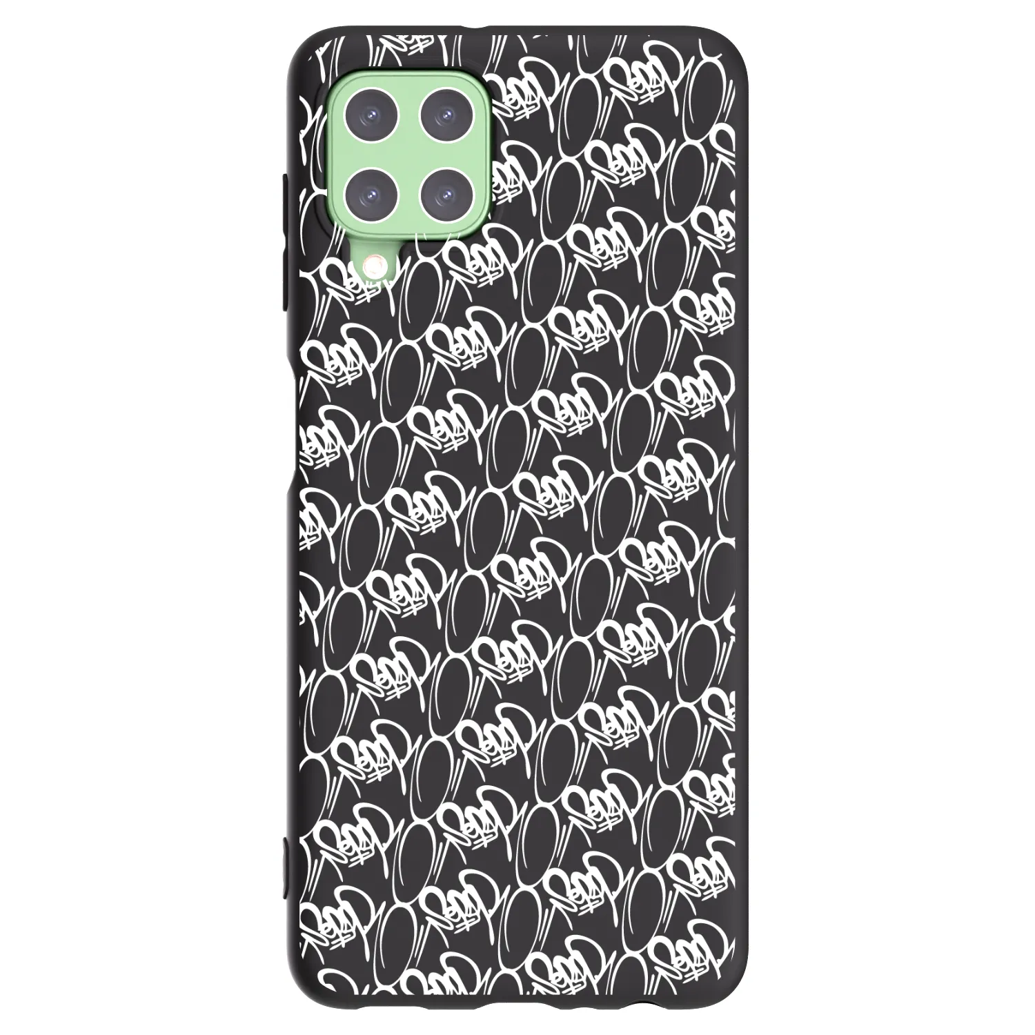 Picasee silikonový černý obal pro Samsung Galaxy A22 A225F 4G - Separ - White On Black 2
