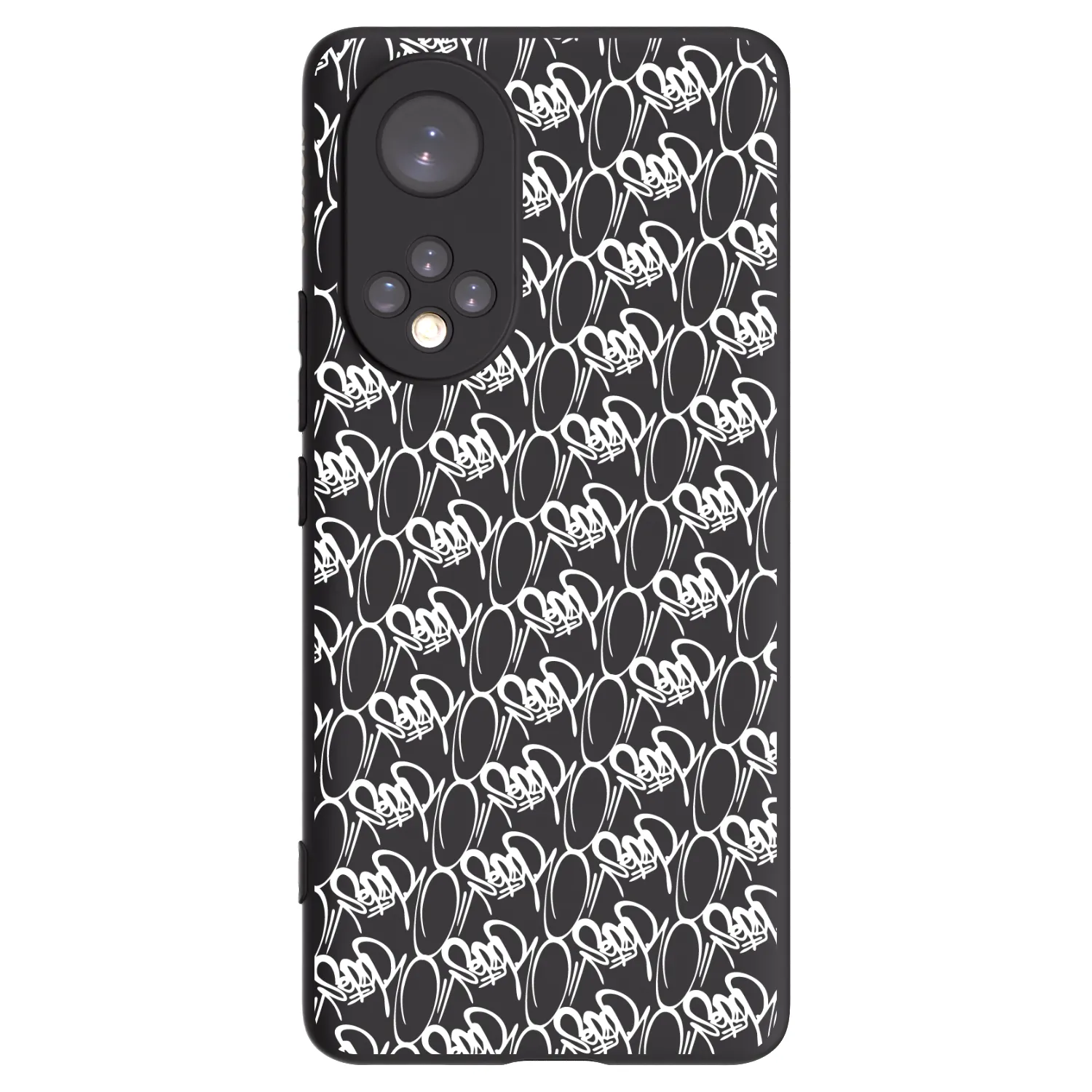 Picasee silikonový černý obal pro Honor 50 5G - Separ - White On Black 2