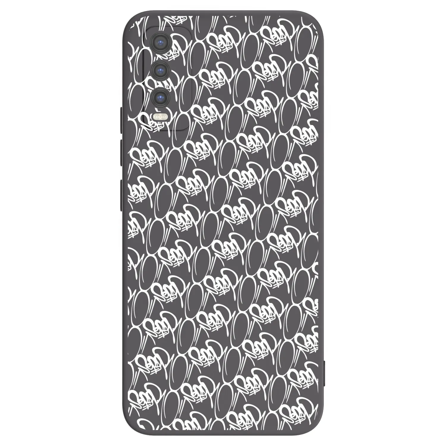 Picasee silikonový černý obal pro Vivo Y20s - Separ - White On Black 2