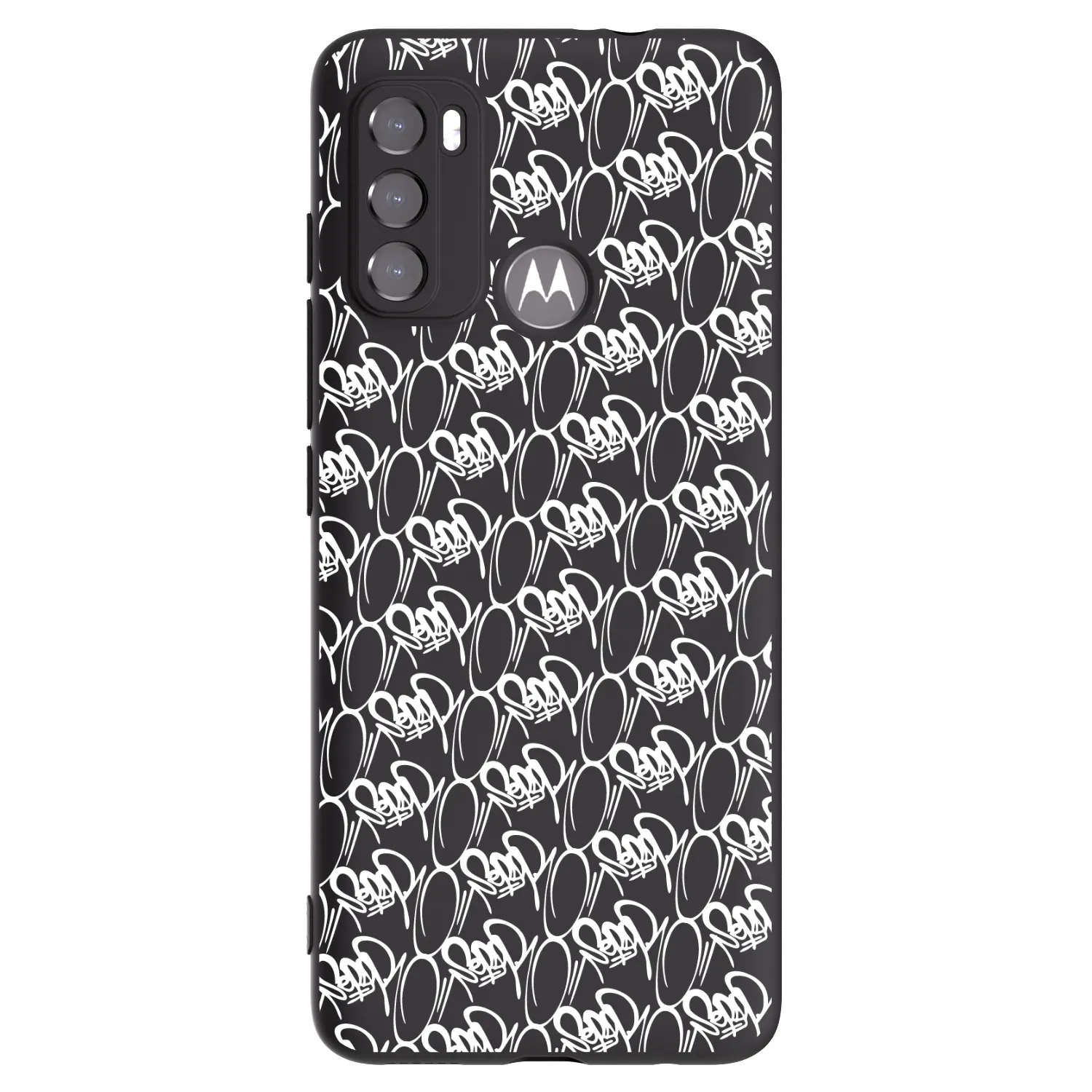 Picasee silikonový černý obal pro Motorola Moto G60 - Separ - White On Black 2