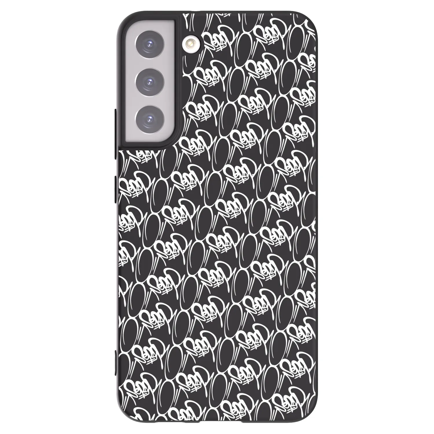 Picasee silikonový černý obal pro Samsung Galaxy S22+ 5G - Separ - White On Black 2